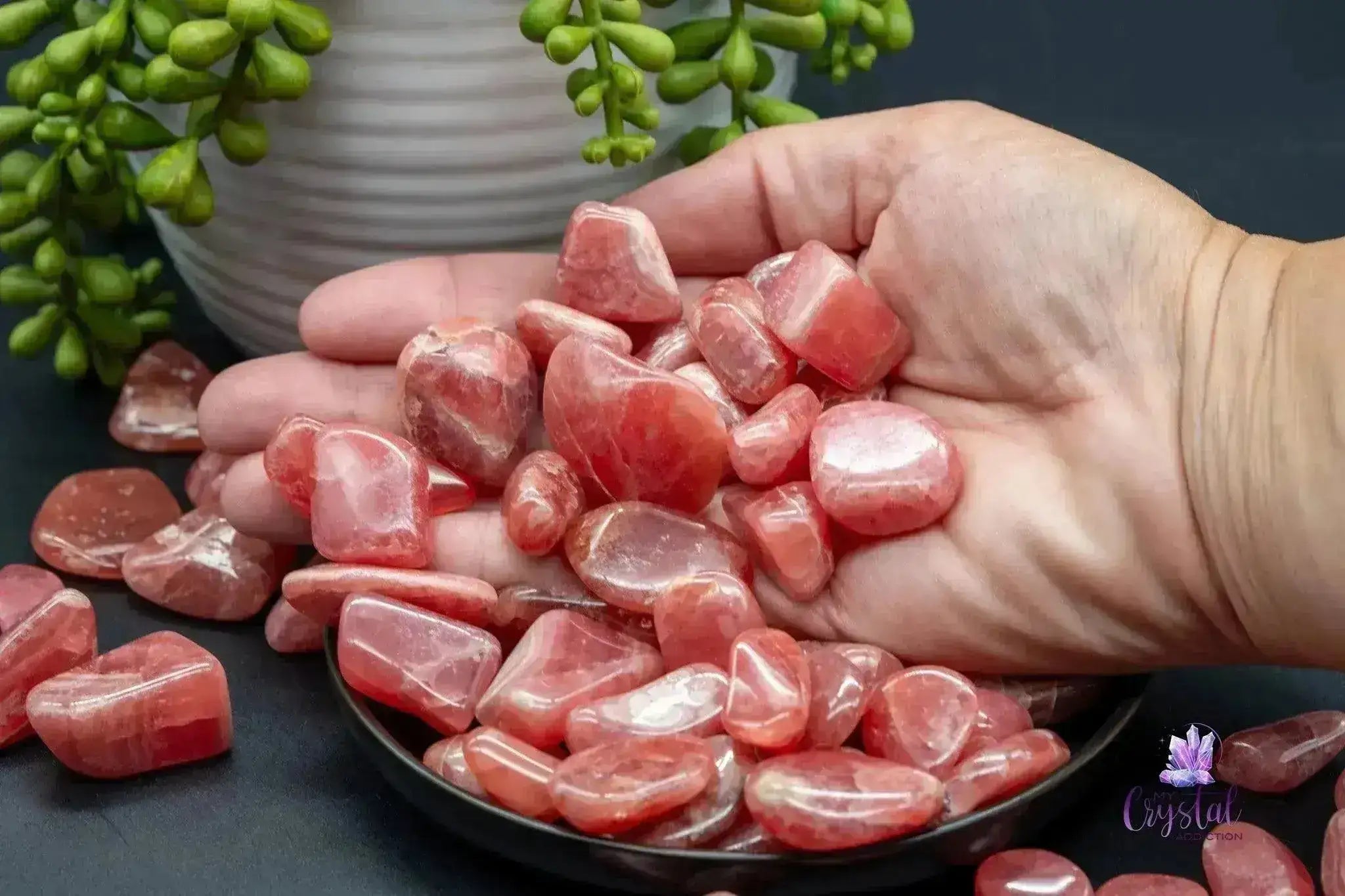 Rhodochrosite Tumble - Gemmy - My Crystal Addiction