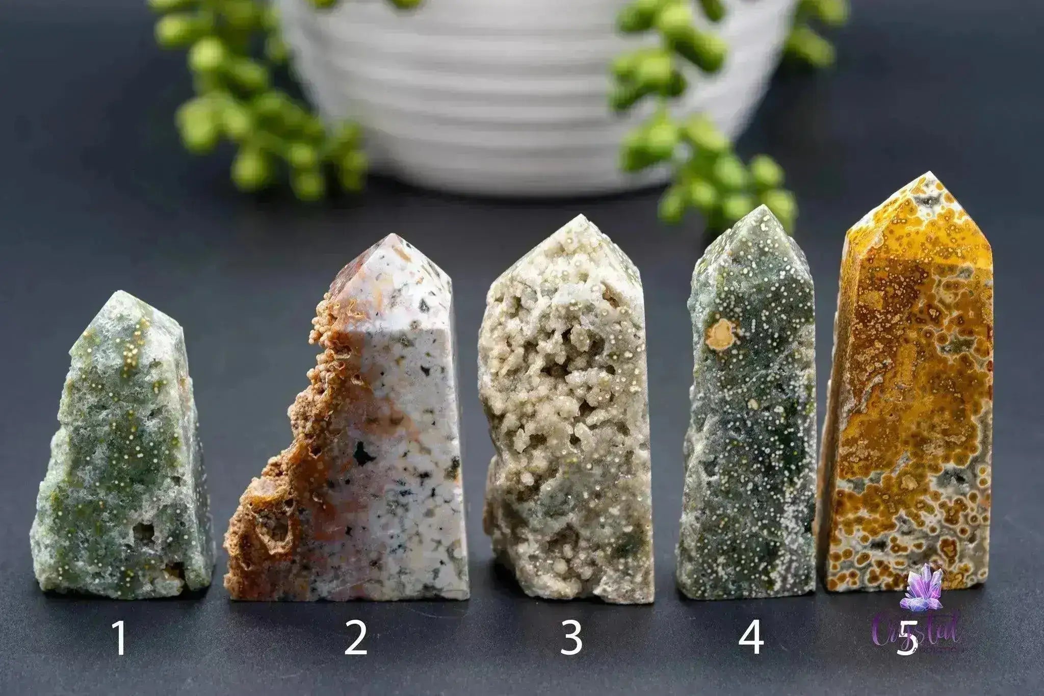 Orb Ocean Jasper Tower Raw Edge - My Crystal Addiction