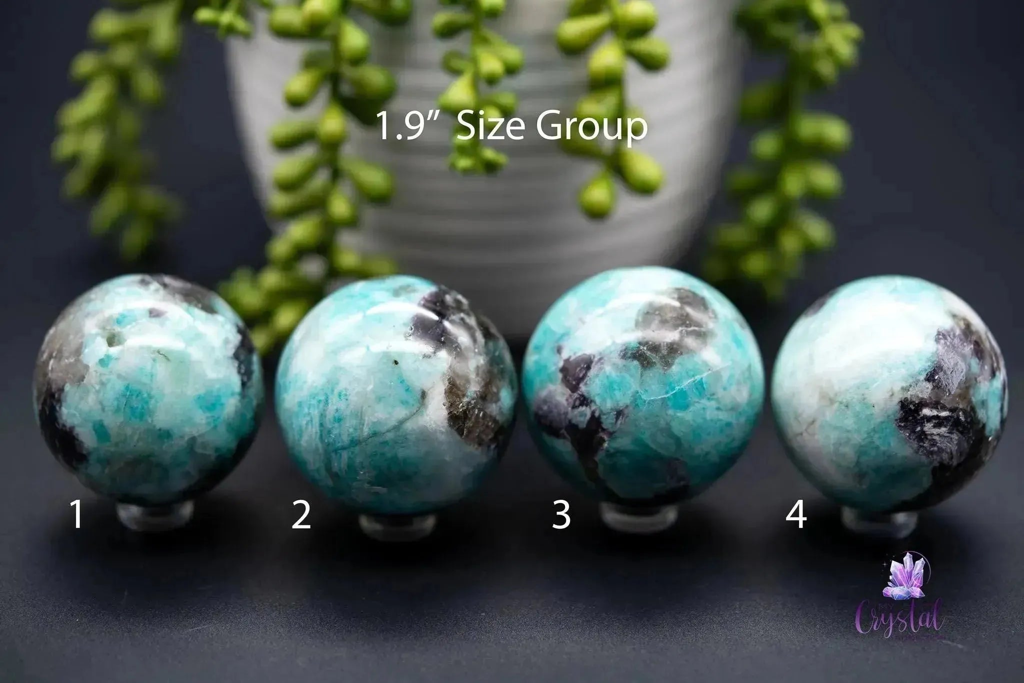 Amazonite with Smoky Quartz Sphere - 1.9" - My Crystal Addiction