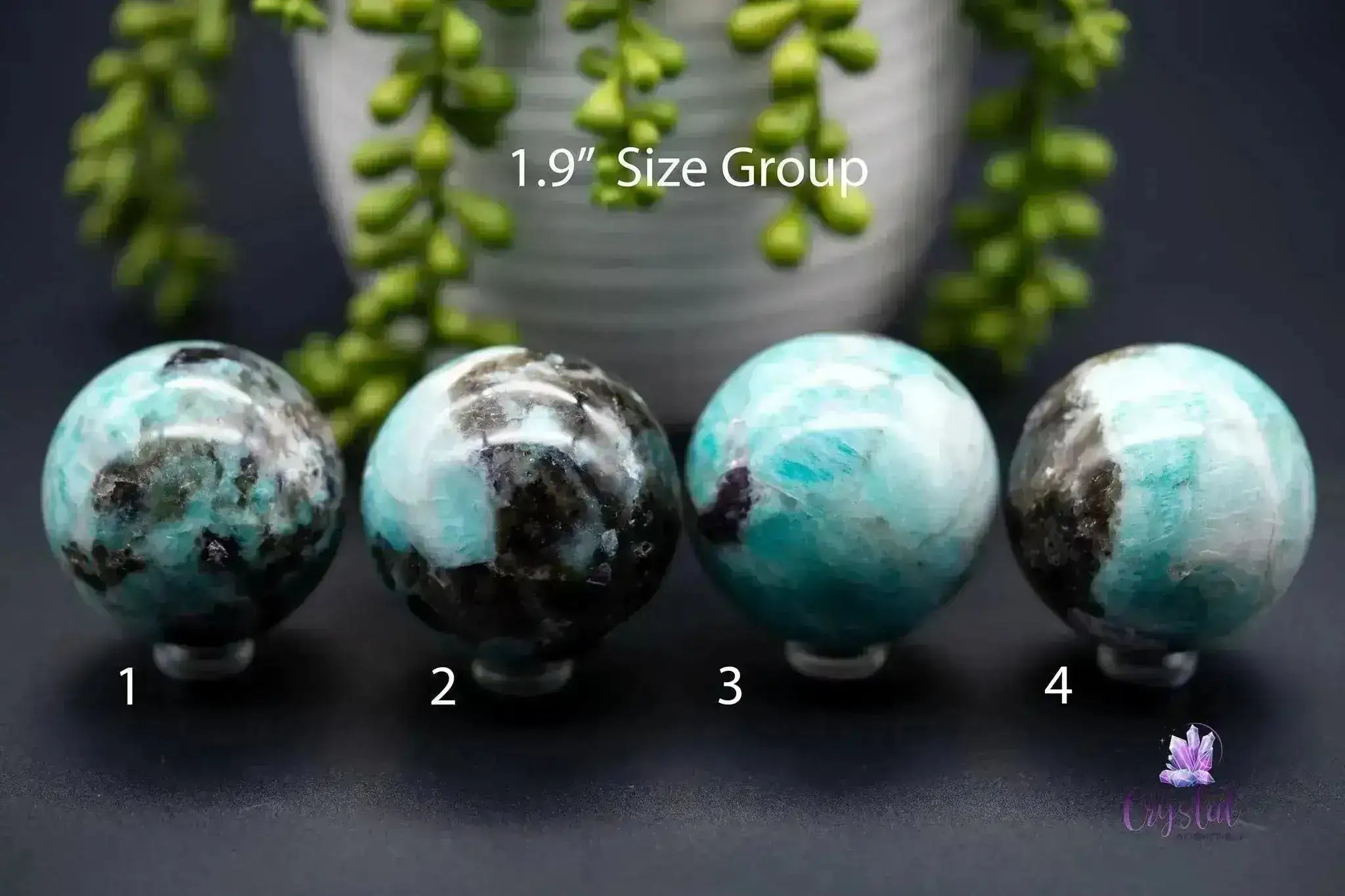 Amazonite with Smoky Quartz Sphere - 1.9" - My Crystal Addiction