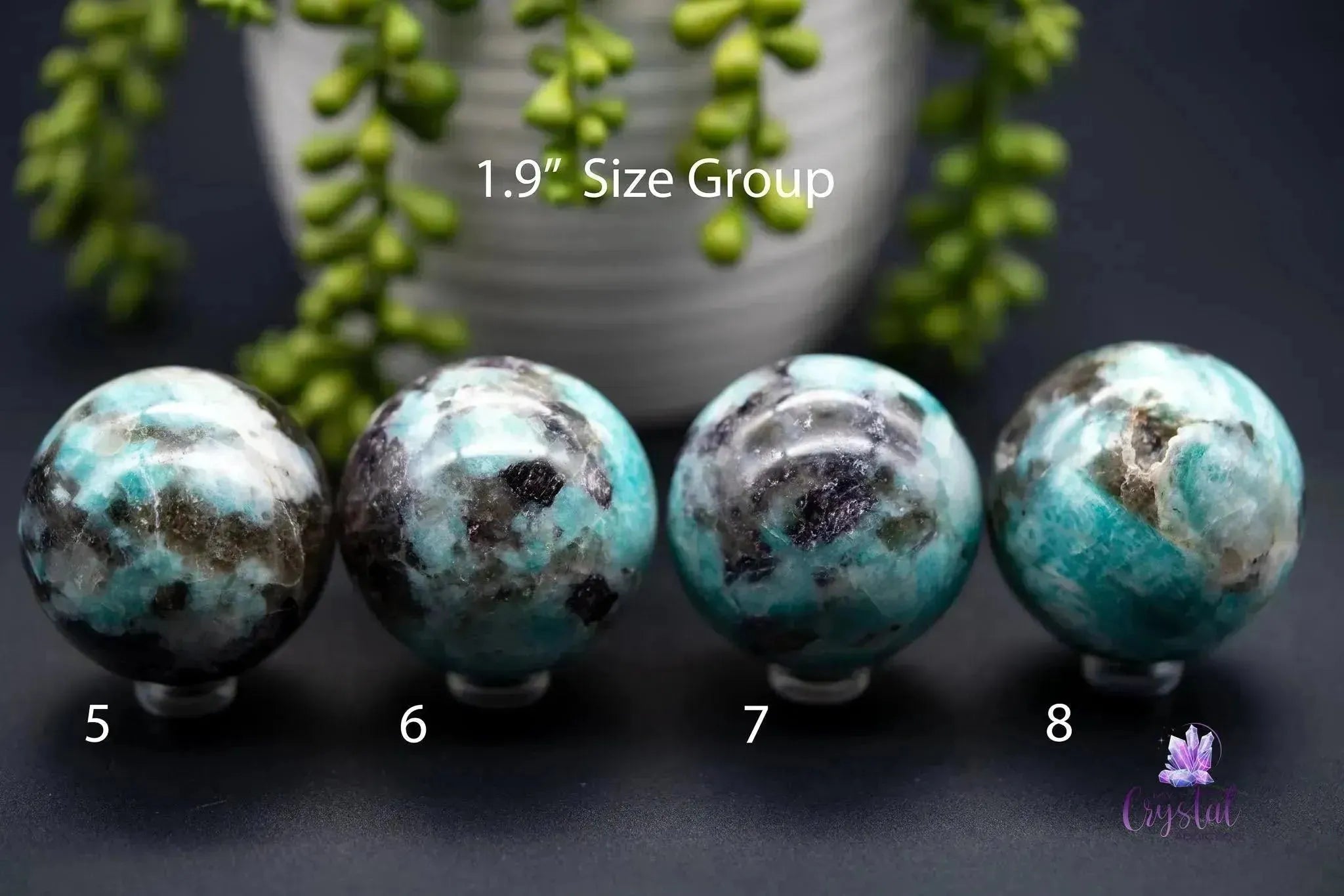Amazonite with Smoky Quartz Sphere - 1.9" - My Crystal Addiction