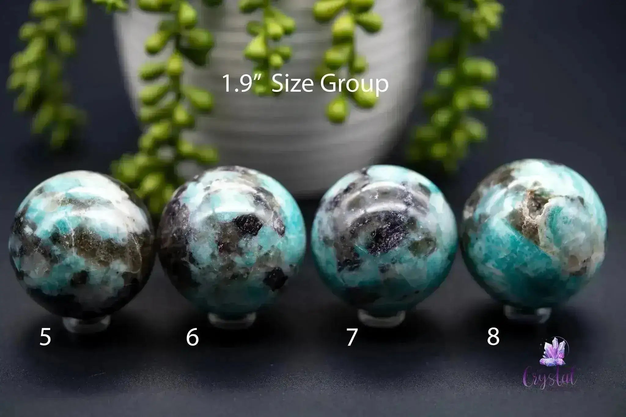 Amazonite with Smoky Quartz Sphere - 1.9" - My Crystal Addiction