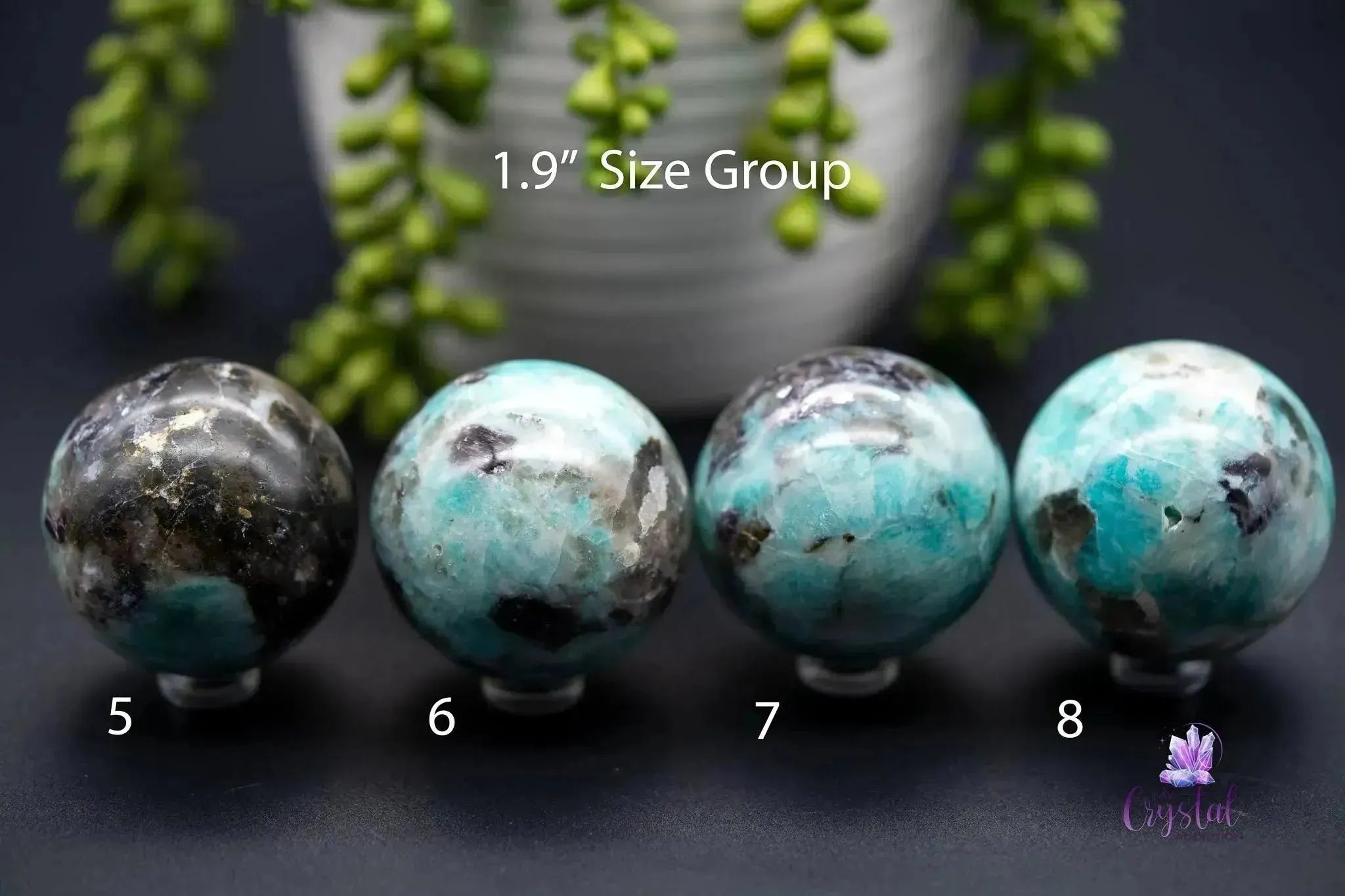 Amazonite with Smoky Quartz Sphere - 1.9" - My Crystal Addiction