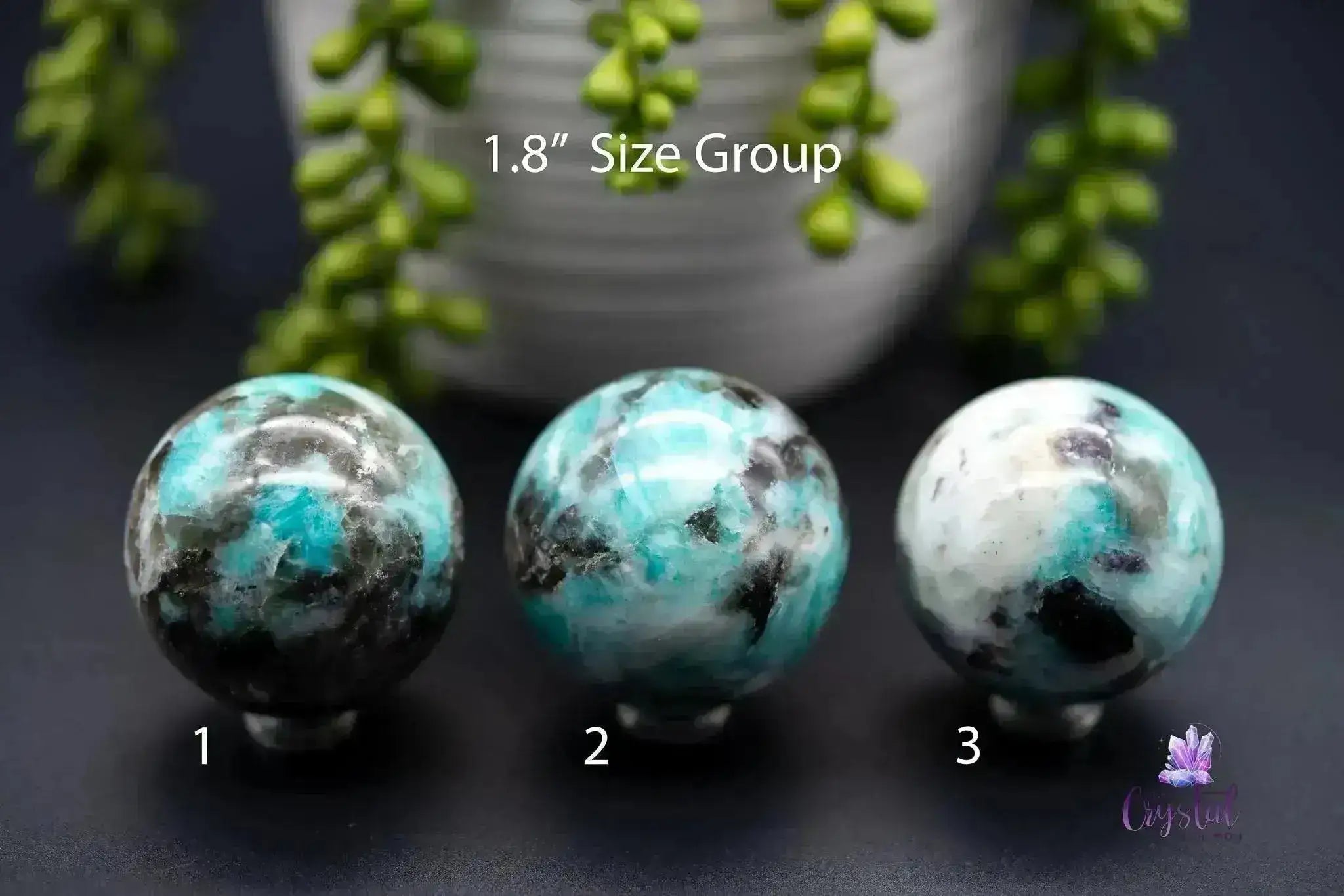 Amazonite with Smoky Quartz Sphere - 1.8" - My Crystal Addiction