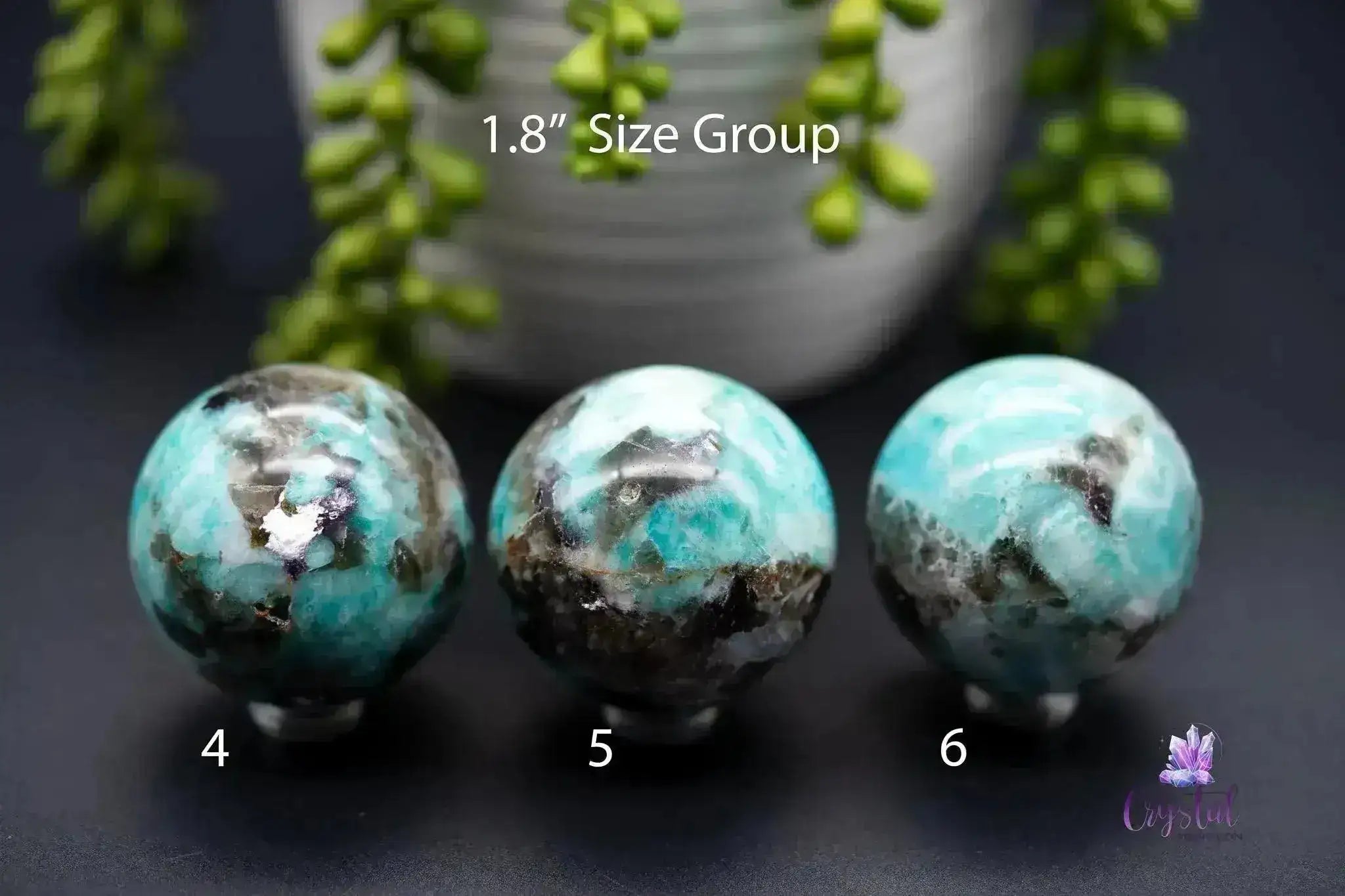 Amazonite with Smoky Quartz Sphere - 1.8" - My Crystal Addiction