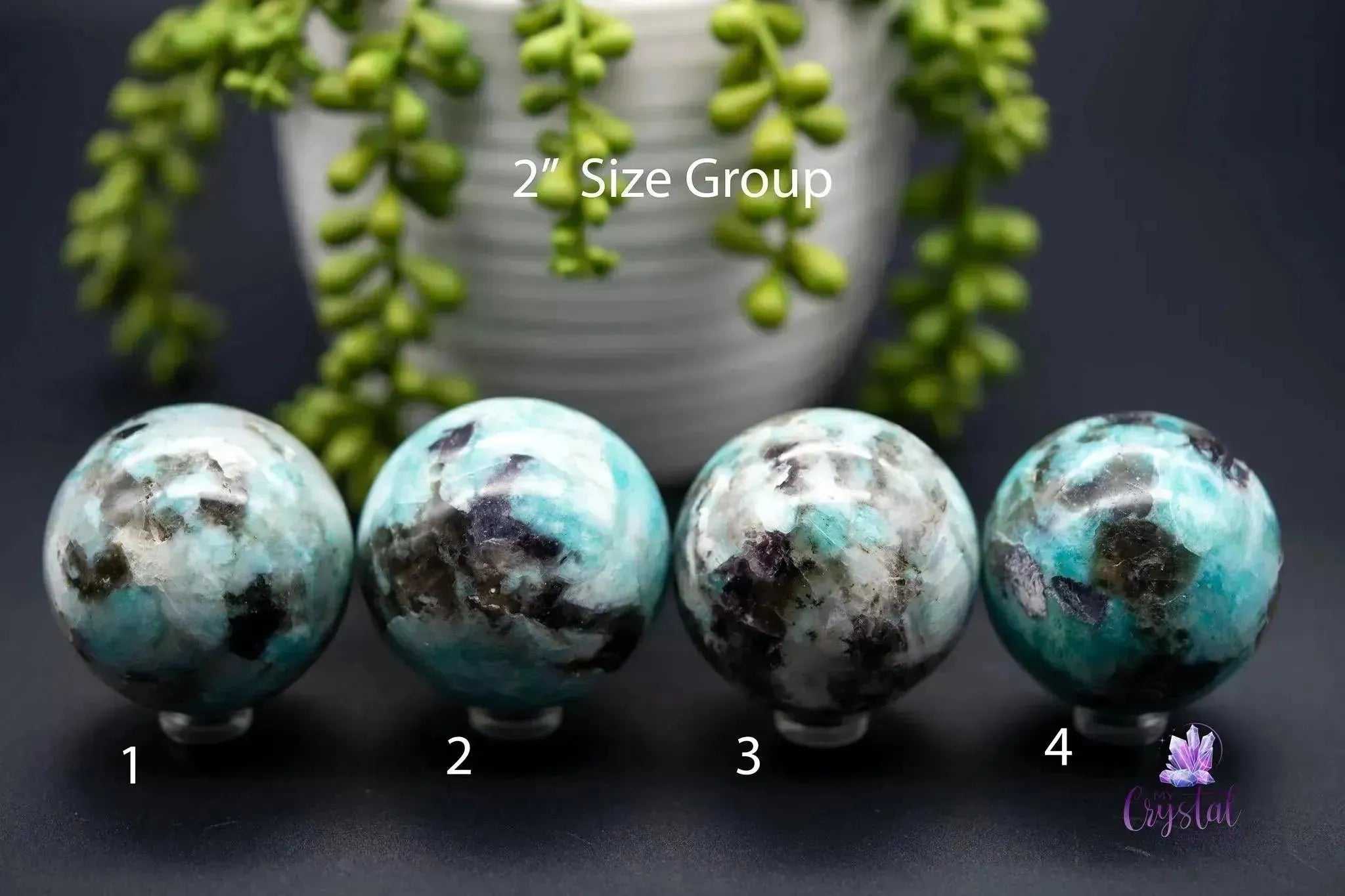 Amazonite with Smoky Quartz Sphere - 2.0" - My Crystal Addiction