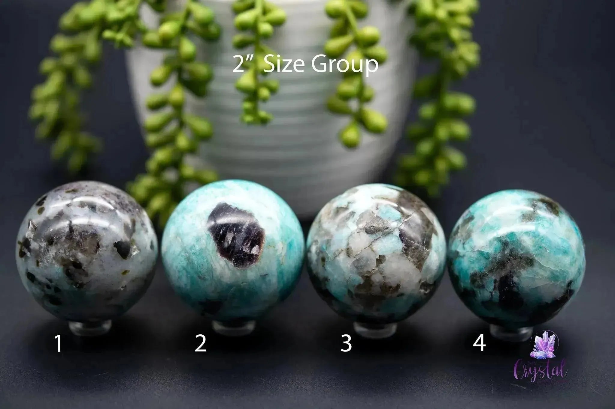 Amazonite with Smoky Quartz Sphere - 2.0" - My Crystal Addiction