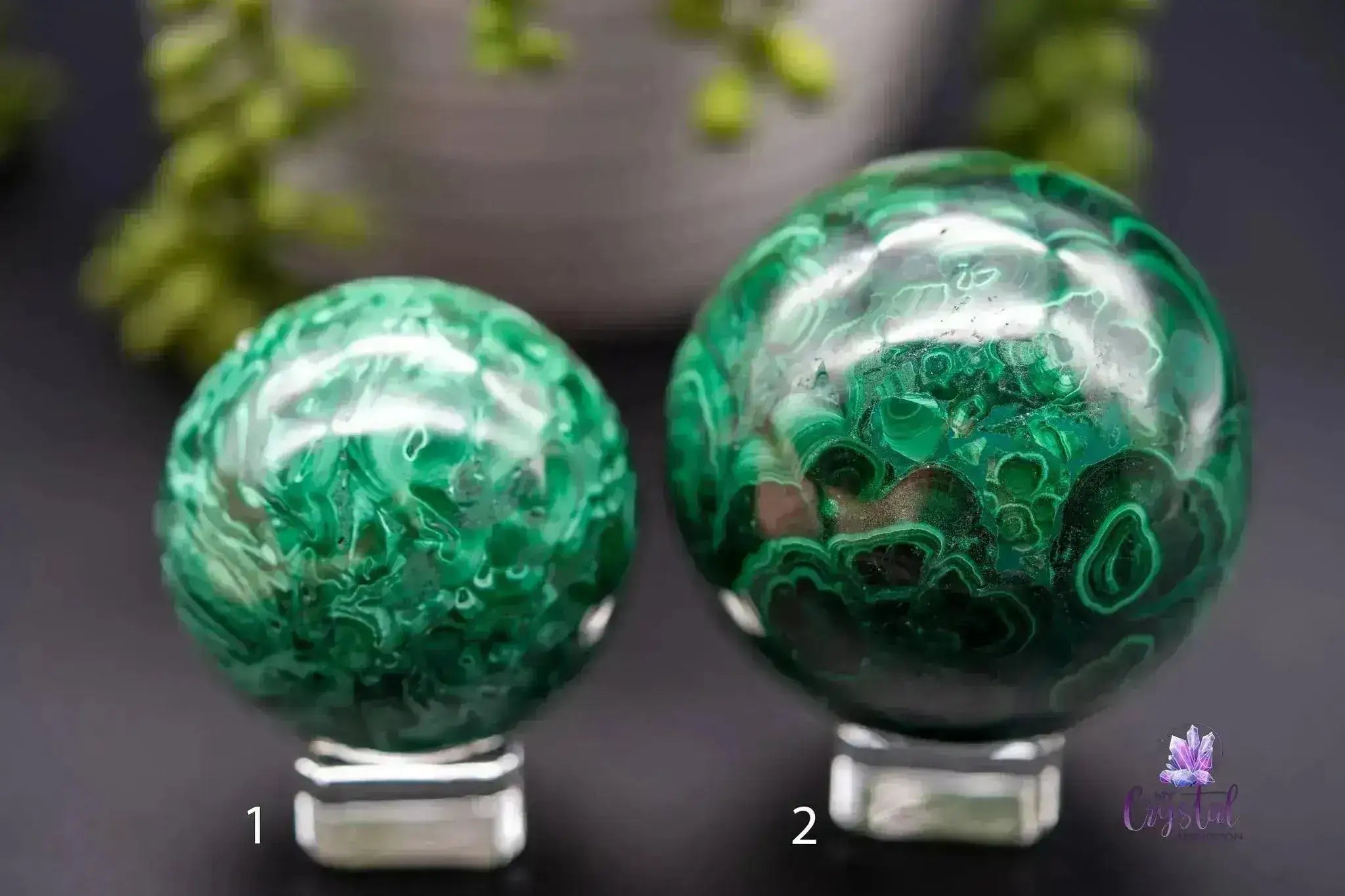 Malachite Sphere - 2.1"- 2.6"/54mm-68mm - My Crystal Addiction