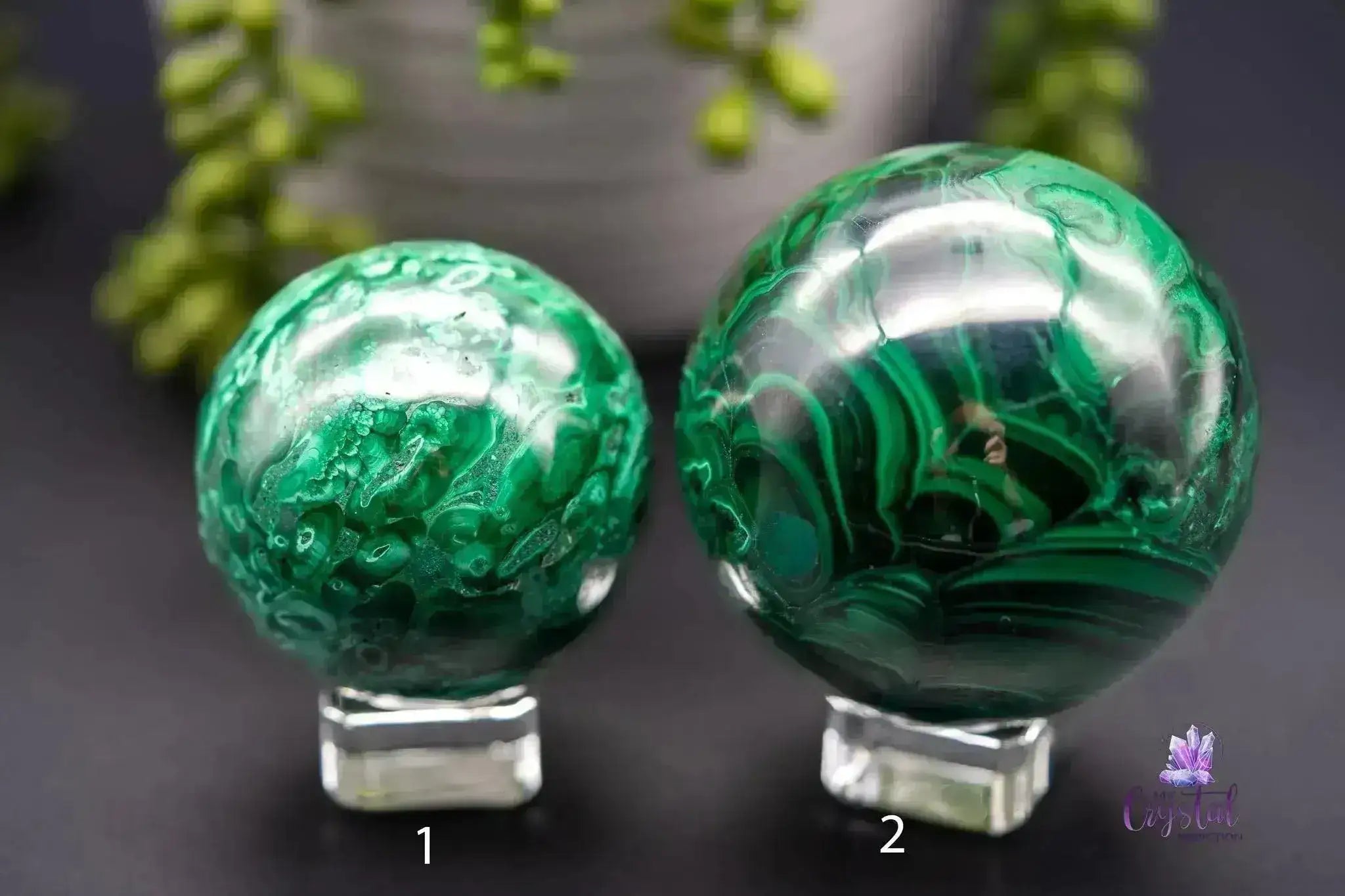 Malachite Sphere - 2.1"- 2.6"/54mm-68mm - My Crystal Addiction