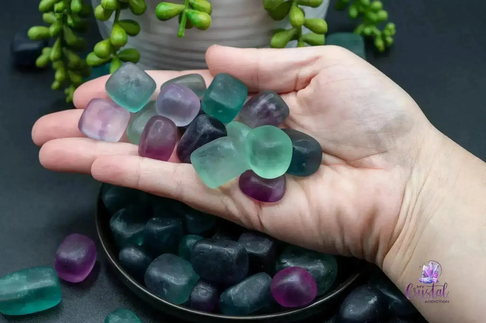 Fluorite Tumble Green & Purple - My Crystal Addiction