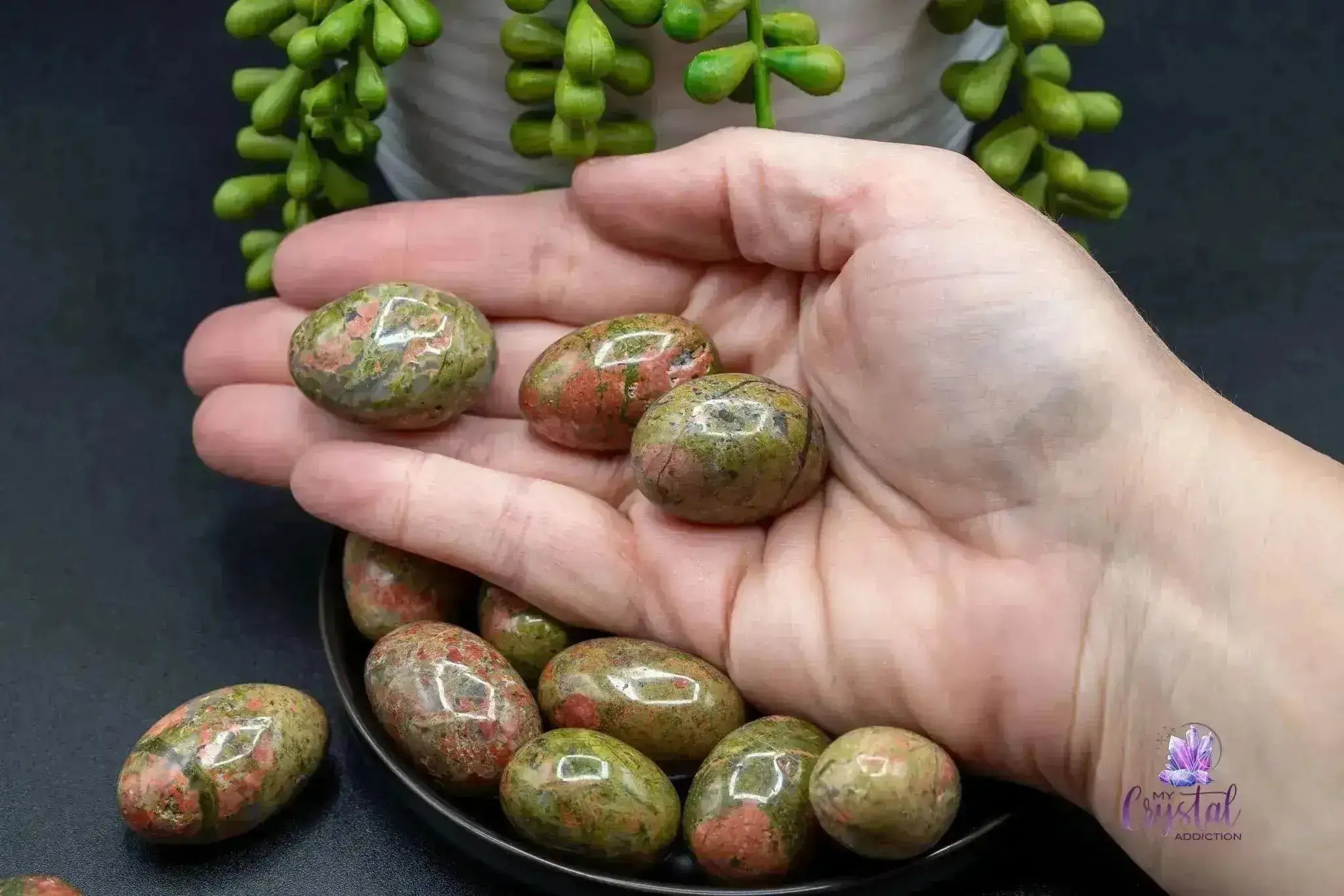 Unakite Tumble - Oval - My Crystal Addiction