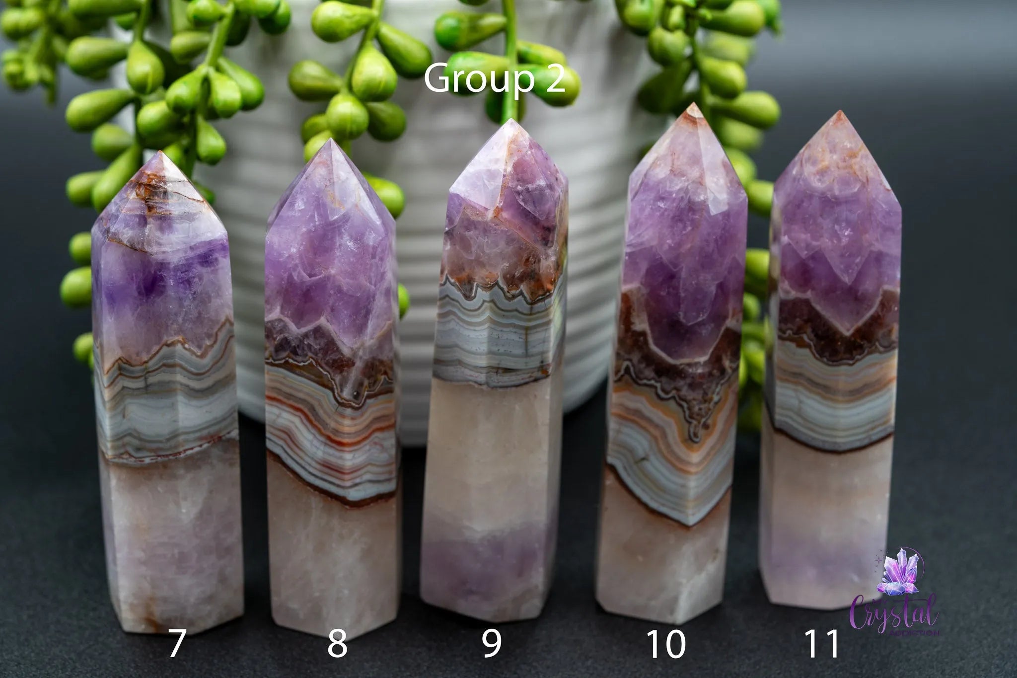 Amethyst with Mexican Agate Tower - My Crystal Addiction