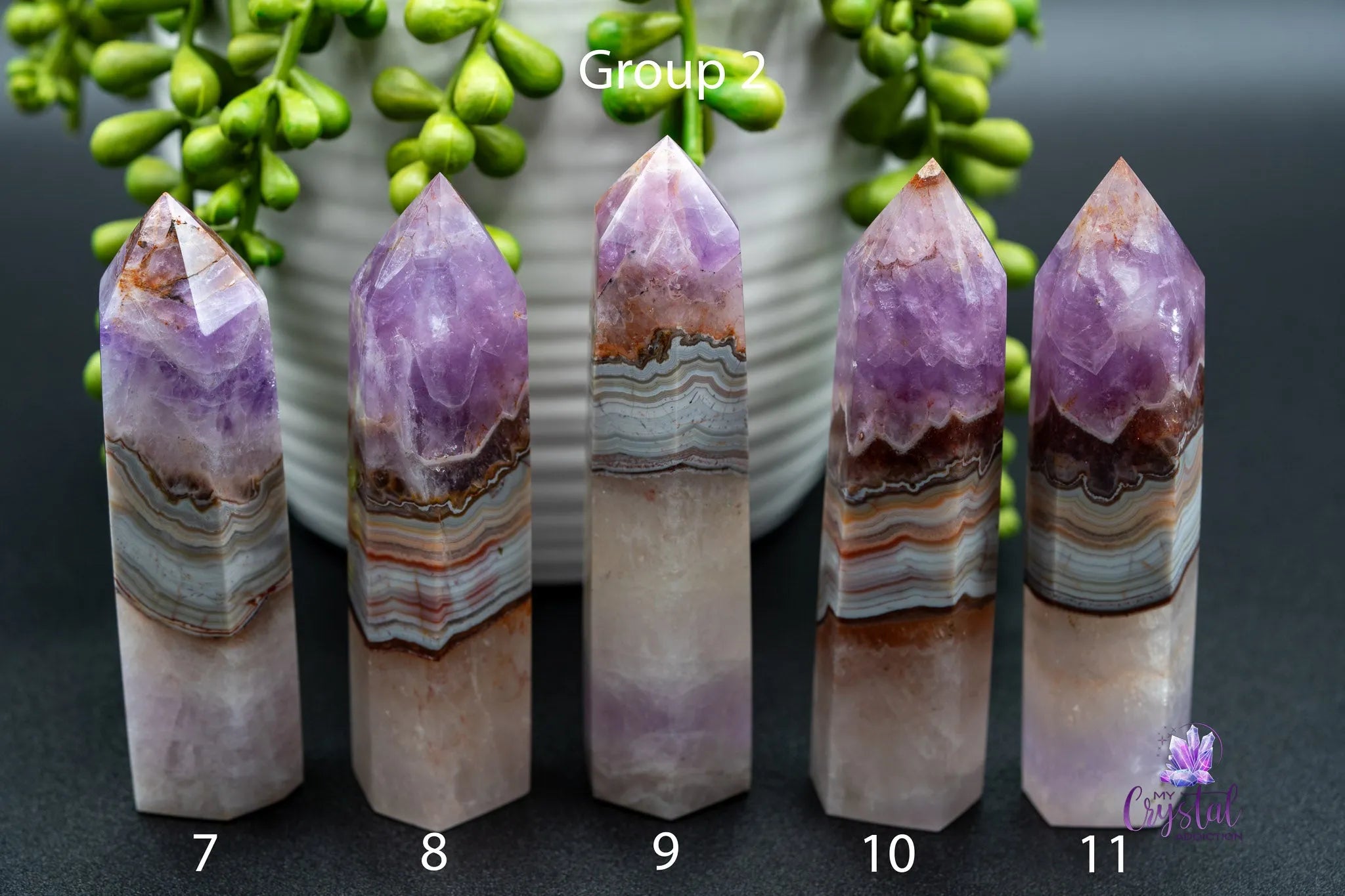 Amethyst with Mexican Agate Tower - My Crystal Addiction