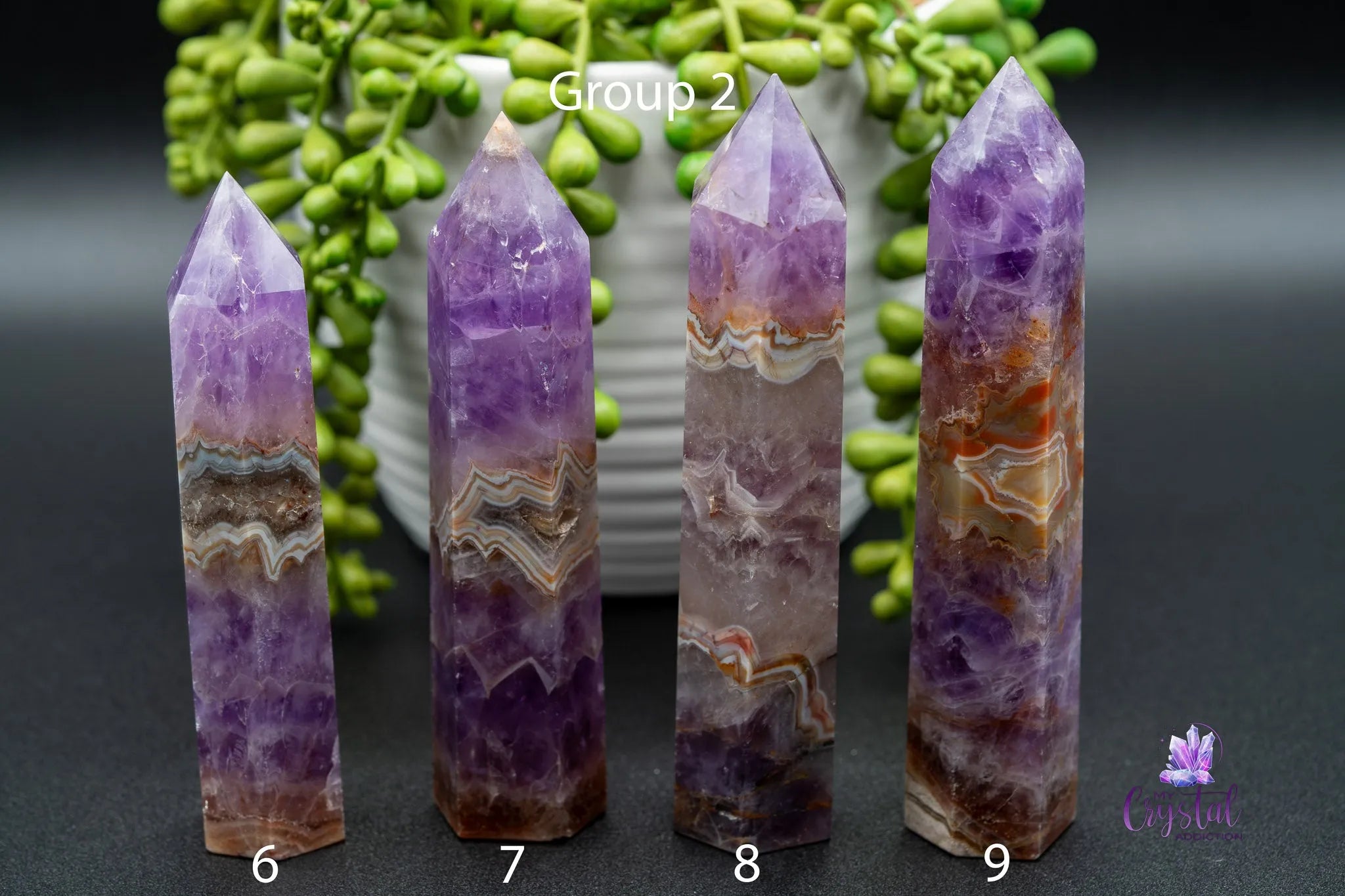 Amethyst with Mexican Agate Tower - My Crystal Addiction