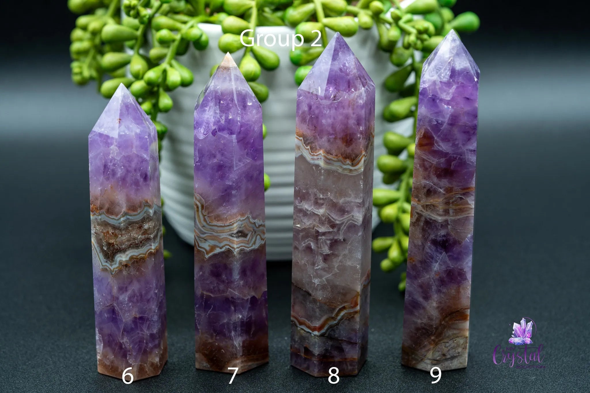 Amethyst with Mexican Agate Tower - My Crystal Addiction