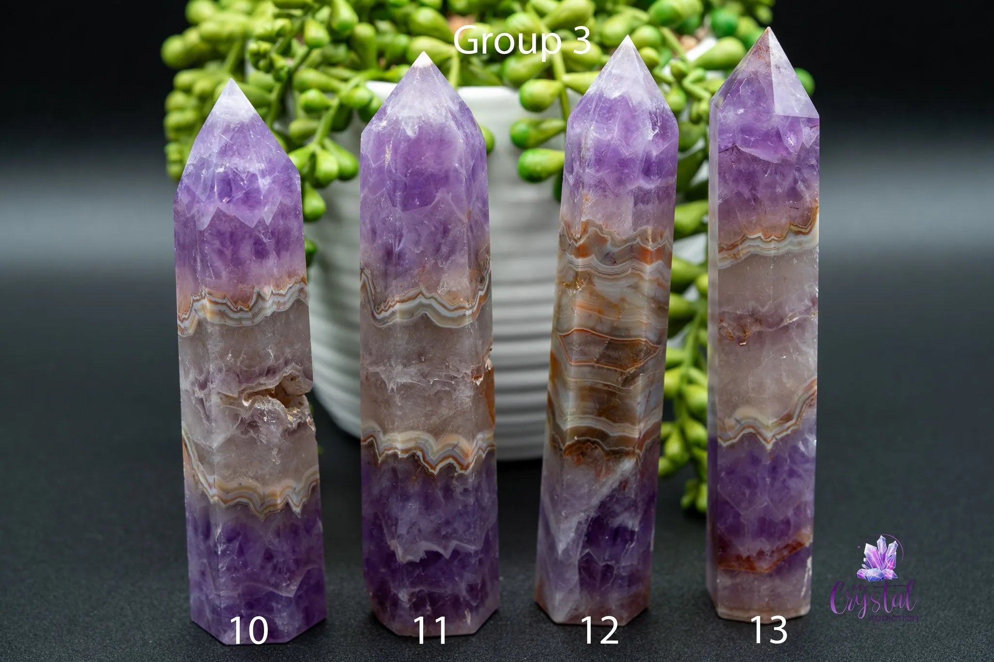 Amethyst with Mexican Agate Tower - My Crystal Addiction