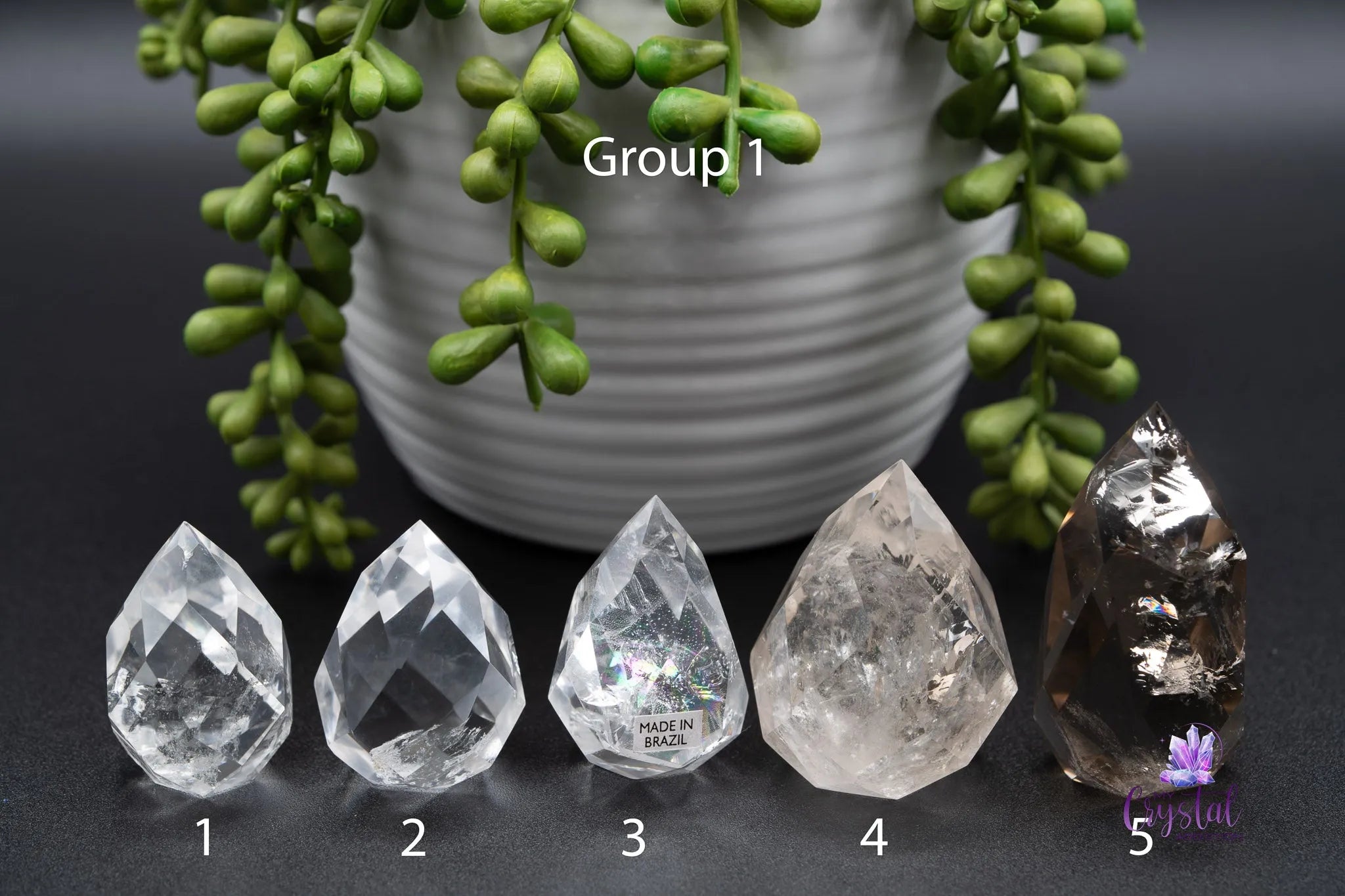 Quartz Faceted Egg - Clear or Smoky - My Crystal Addiction