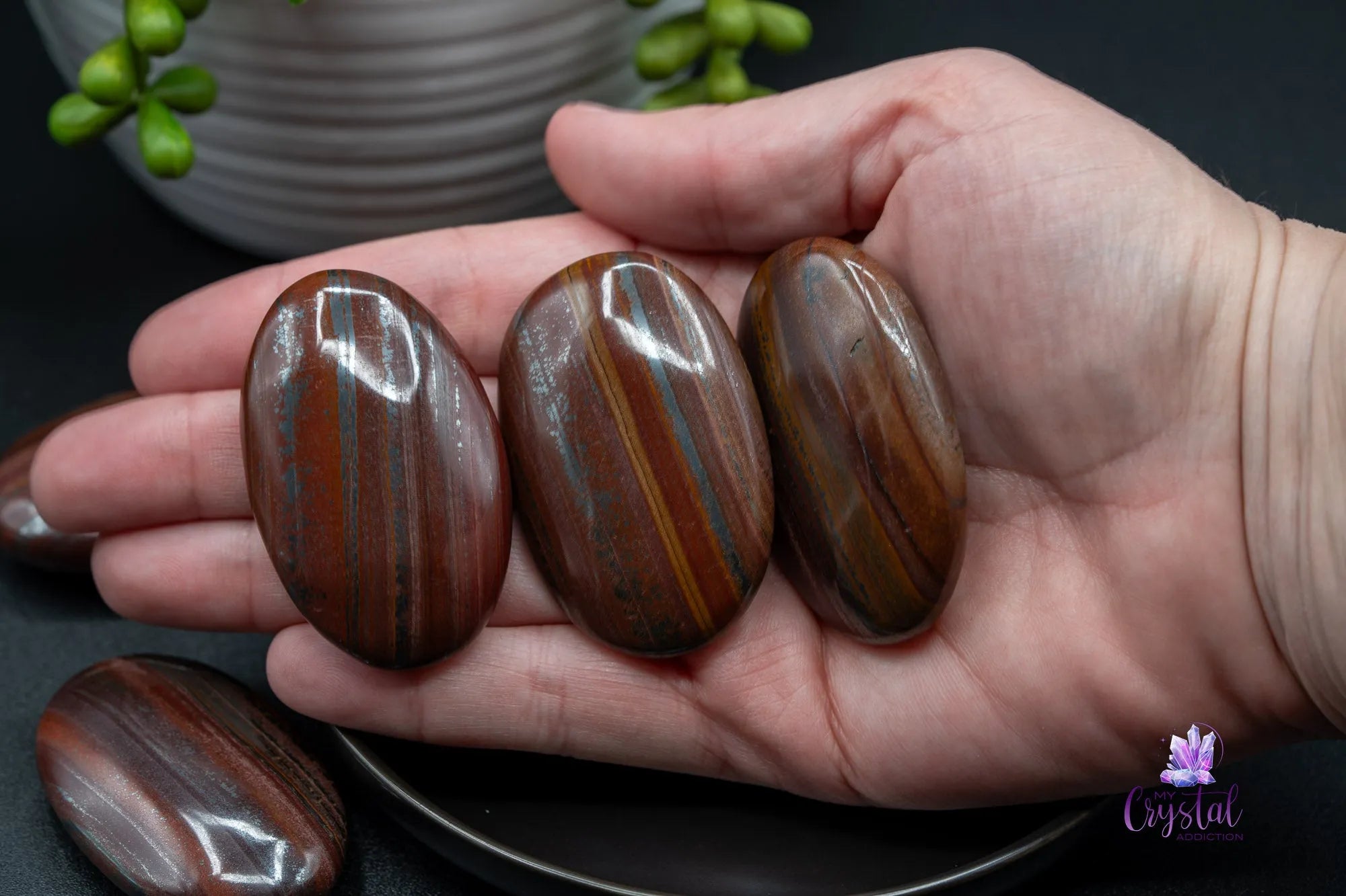 High Quality Tiger Iron Palm Stone - My Crystal Addiction