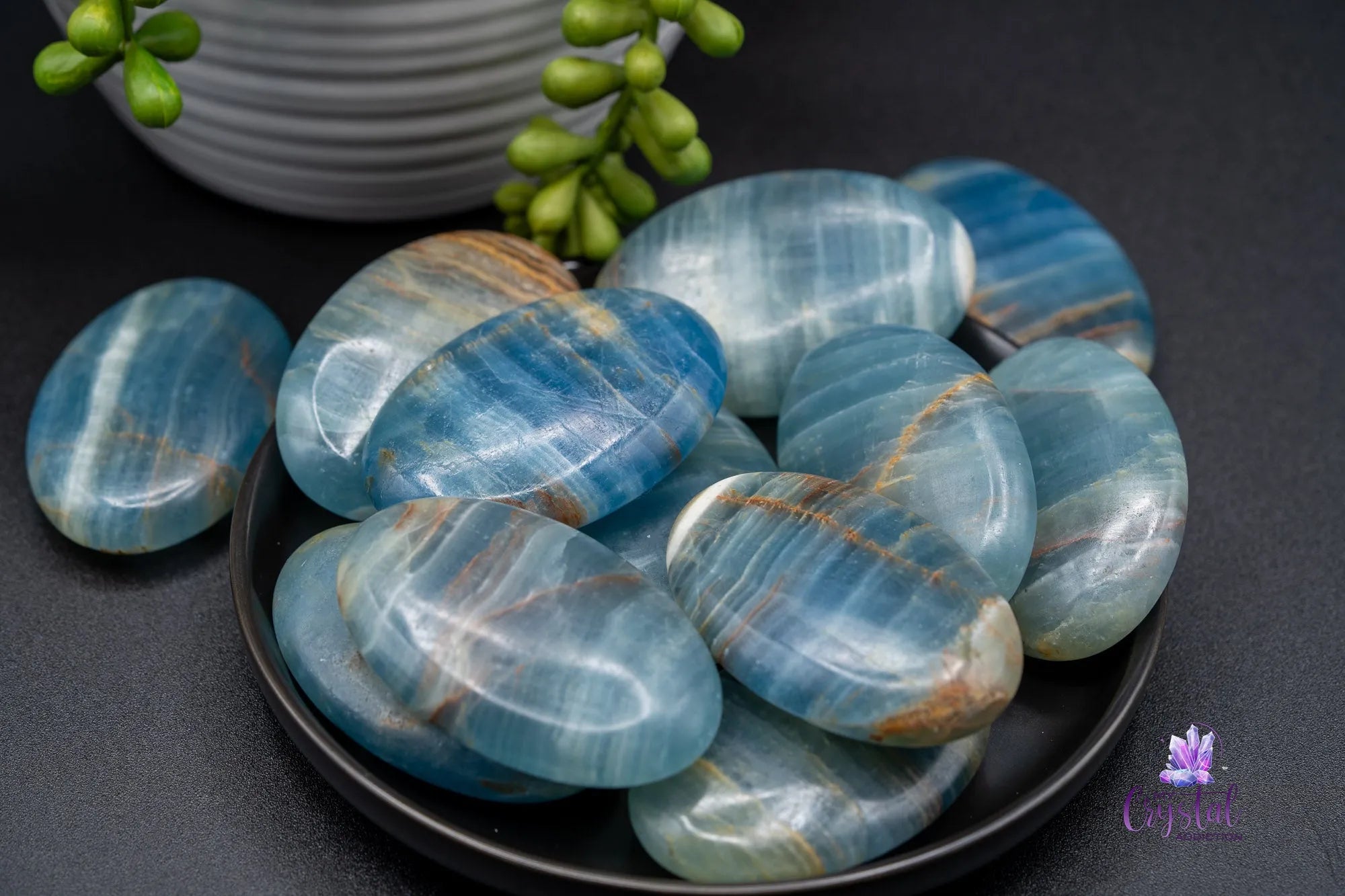 Blue Onyx Palm Stone - My Crystal Addiction