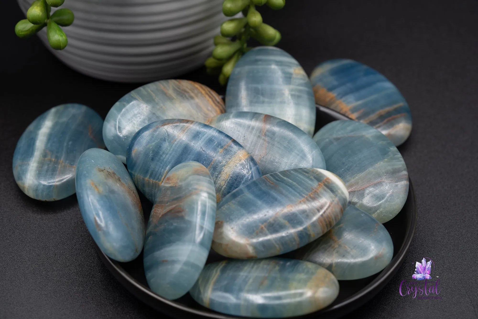 Blue Onyx Palm Stone - My Crystal Addiction