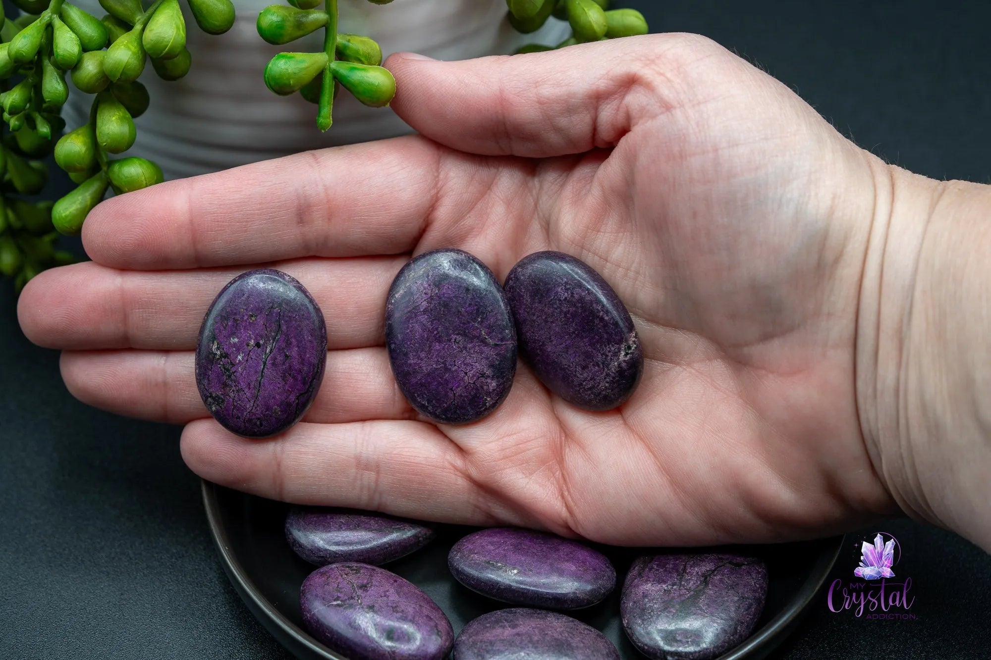 High Quality Purpurite Mini Palm Stone - My Crystal Addiction