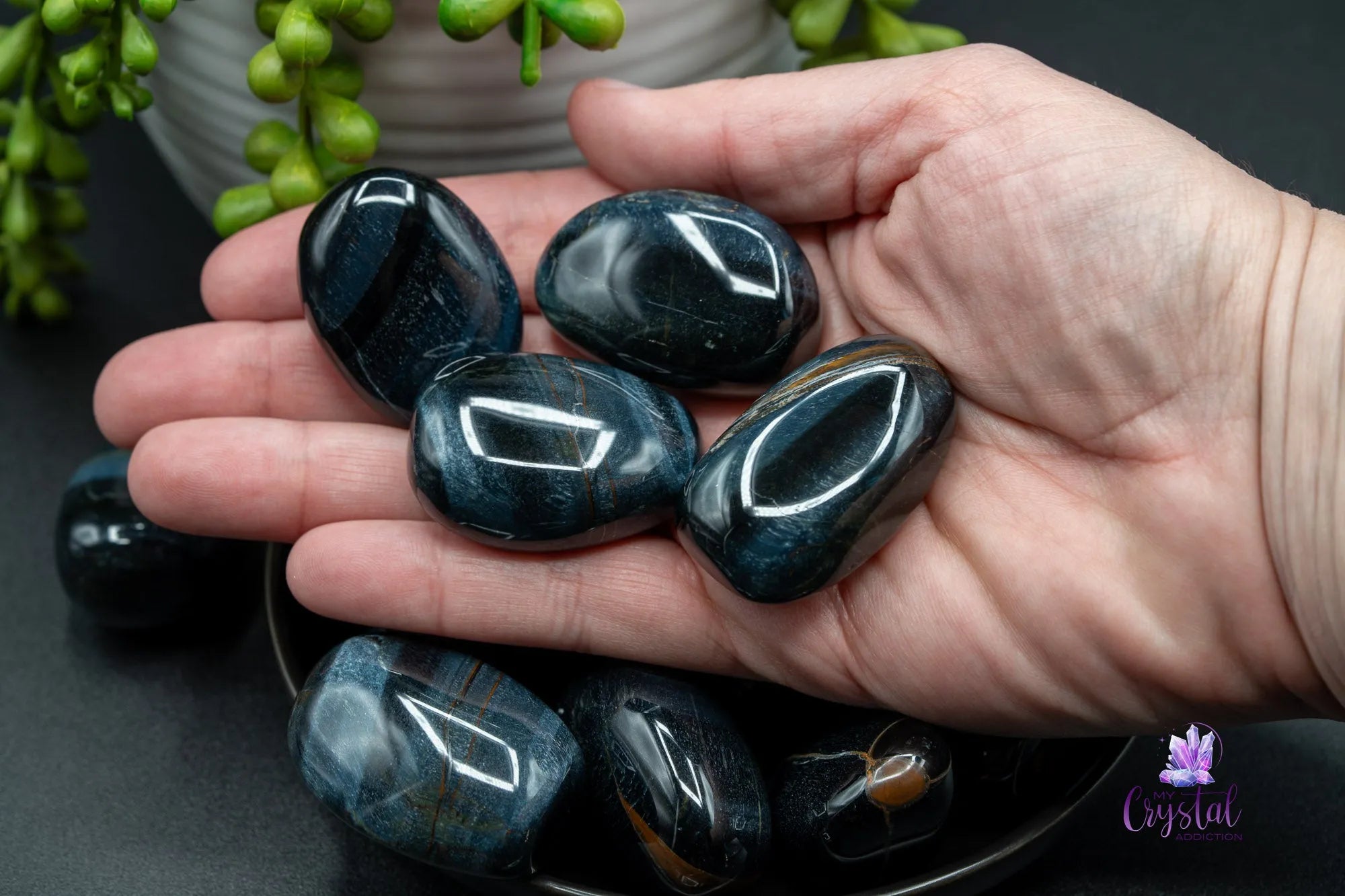 Blue Tiger Eye Tumble - My Crystal Addiction