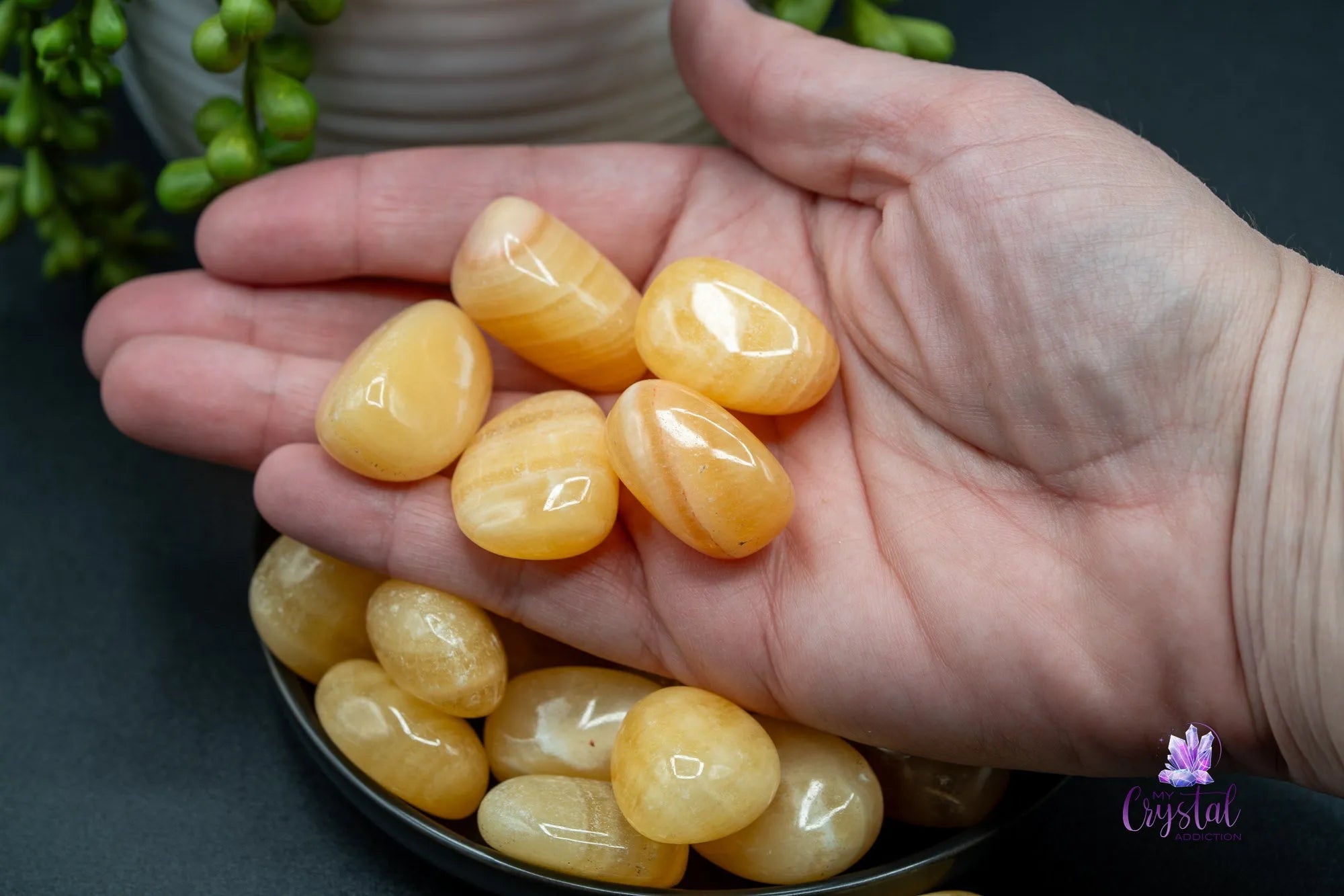 High Quality Orange Calcite Tumble - My Crystal Addiction
