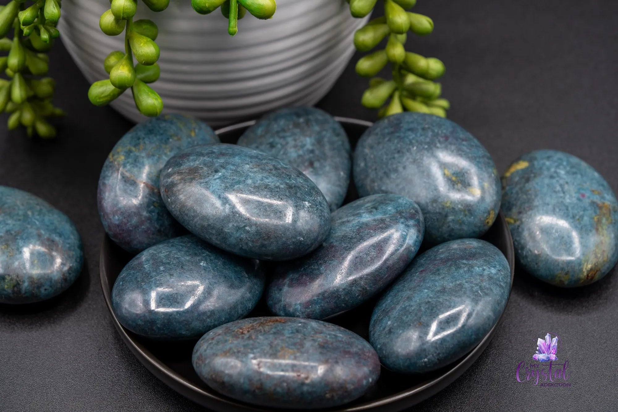 Blue Kyanite Palm Stone - from India - My Crystal Addiction