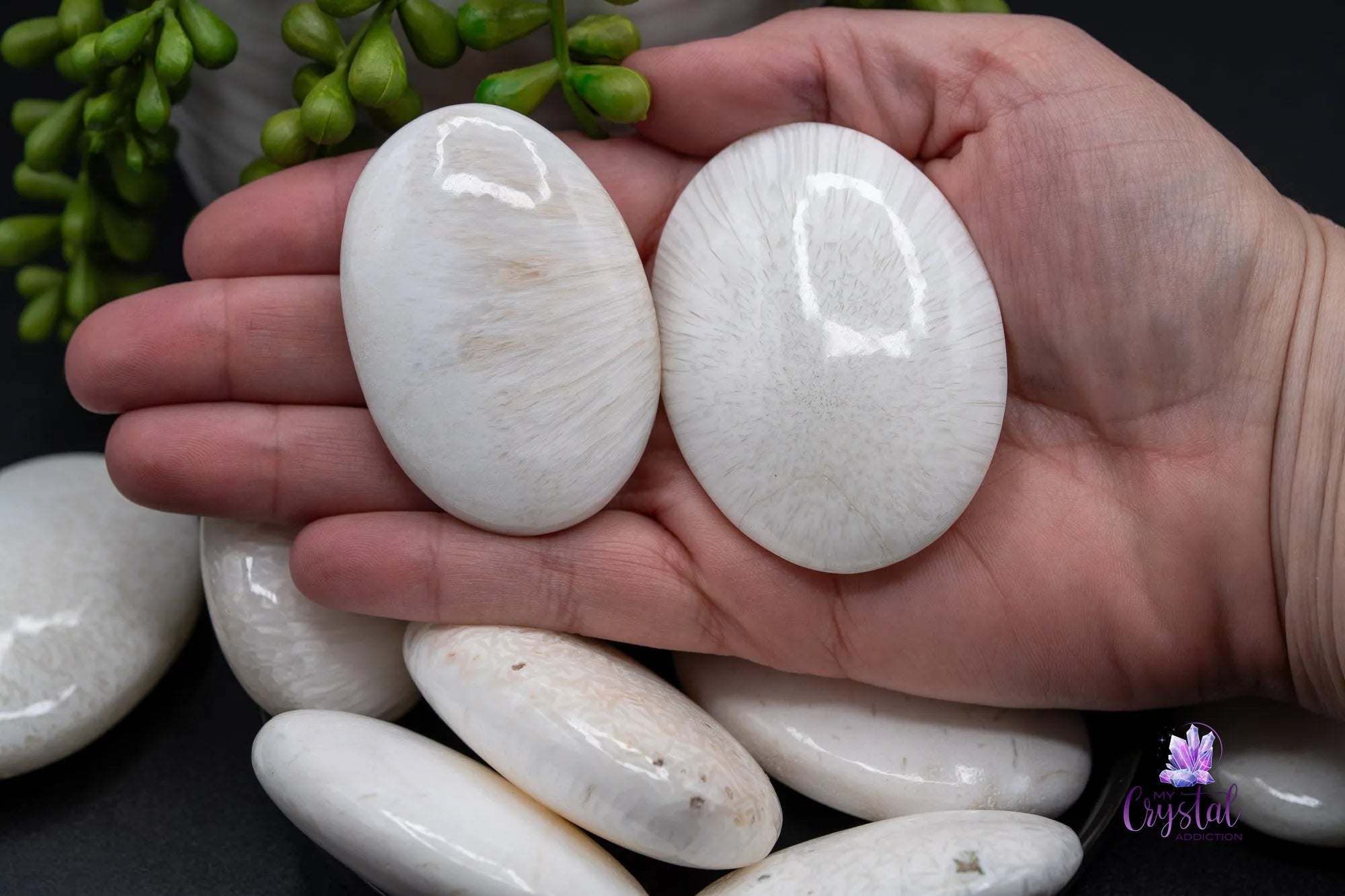 Scolecite Palm Stone - My Crystal Addiction