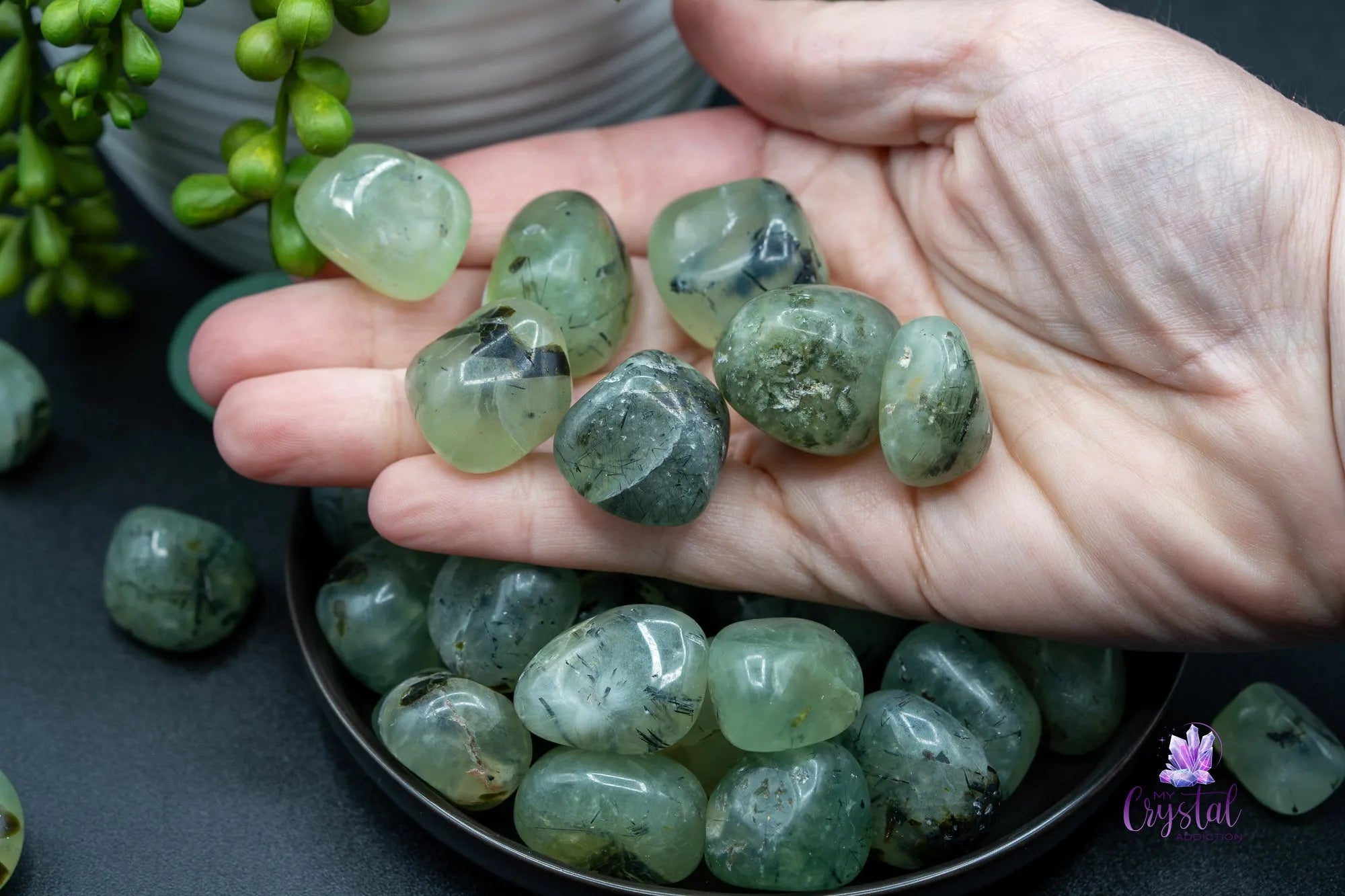 High Quality Prehnite Tumble - My Crystal Addiction