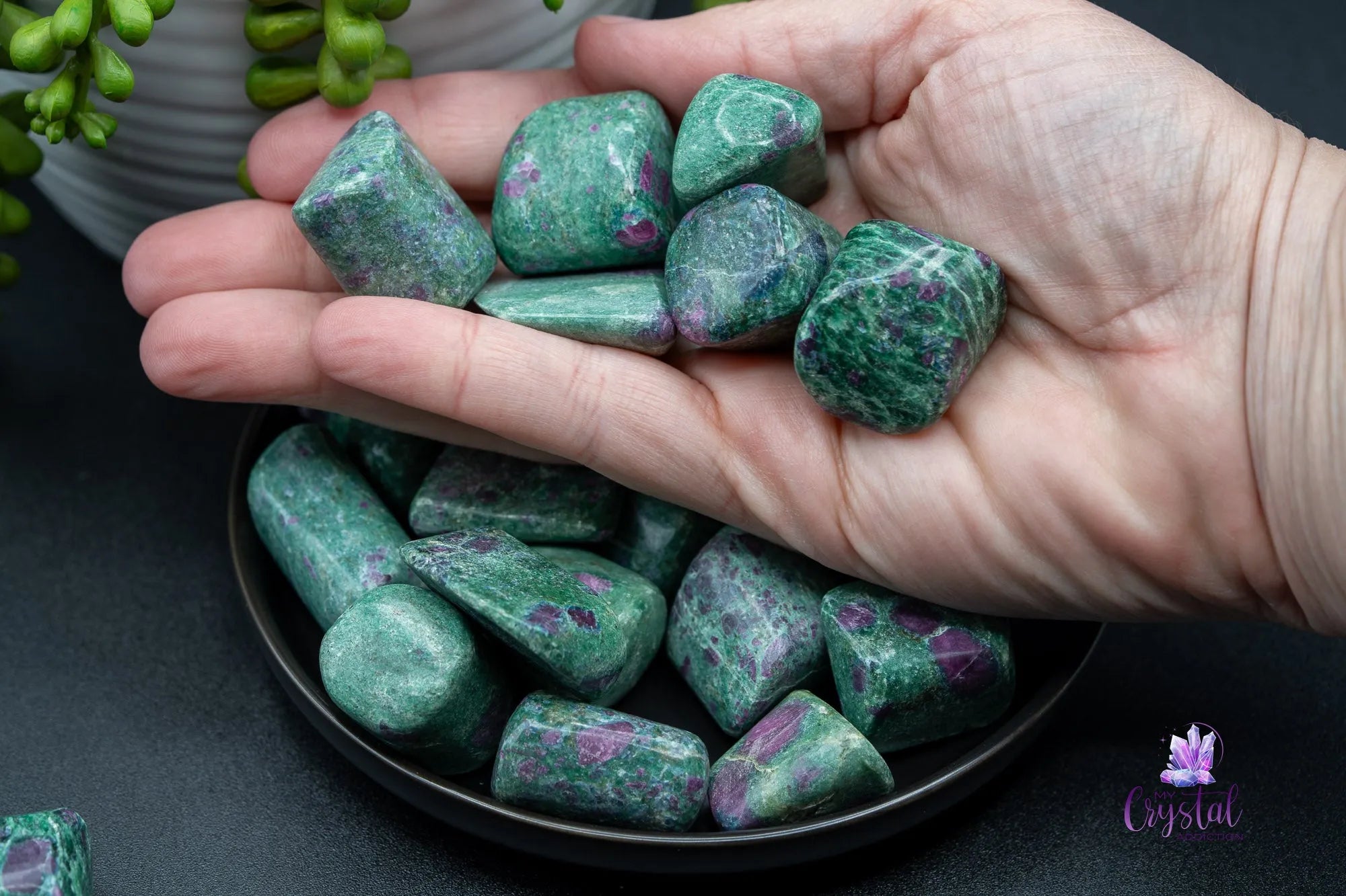 Ruby Fuchsite Tumble - My Crystal Addiction