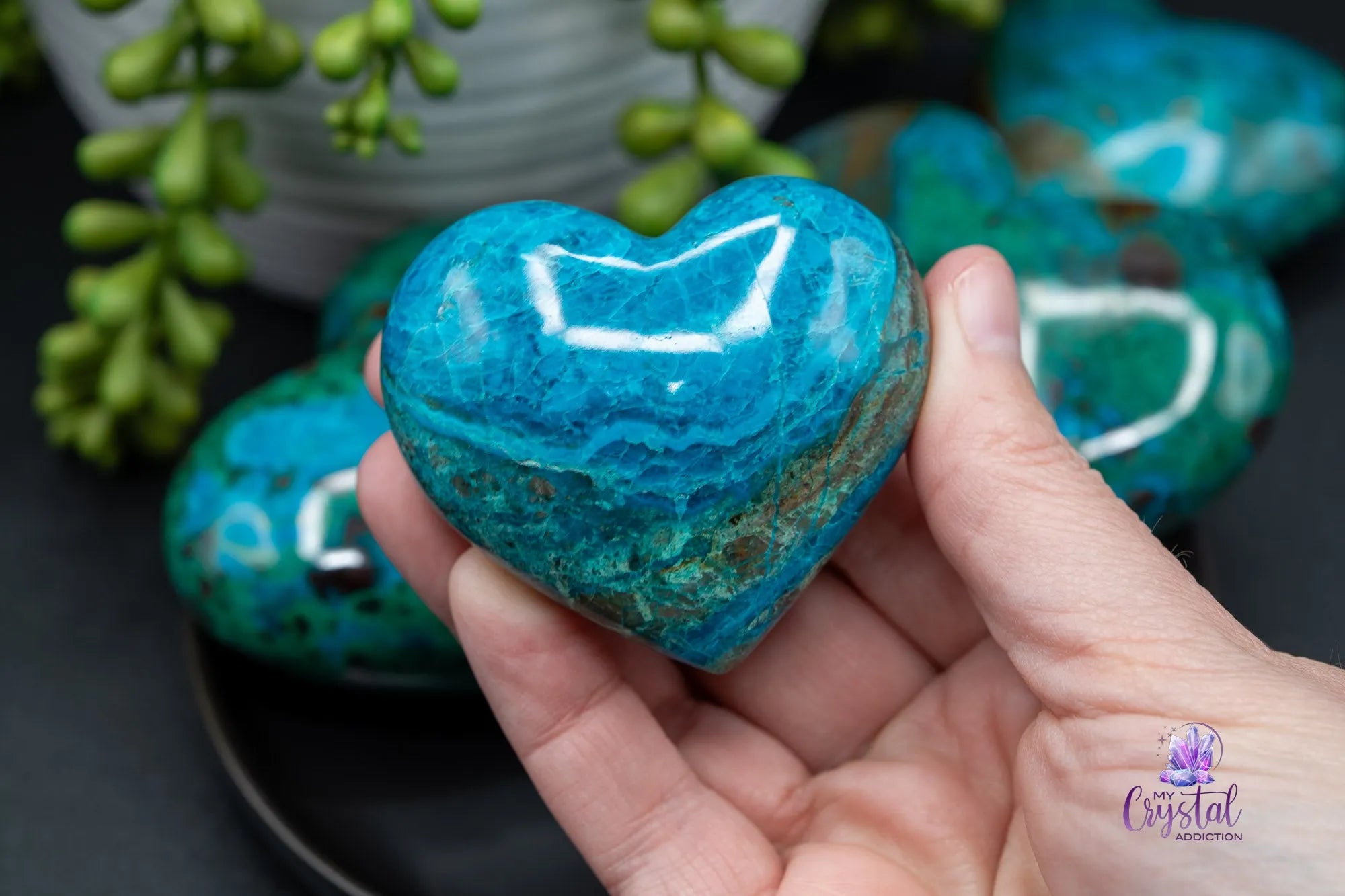 Chrysocolla Heart Carving - My Crystal Addiction