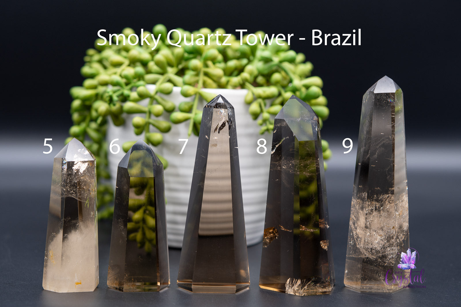 Smoky Quartz Tower 3.4-5/ 88mm-127mm - Brazilian - My Crystal Addiction