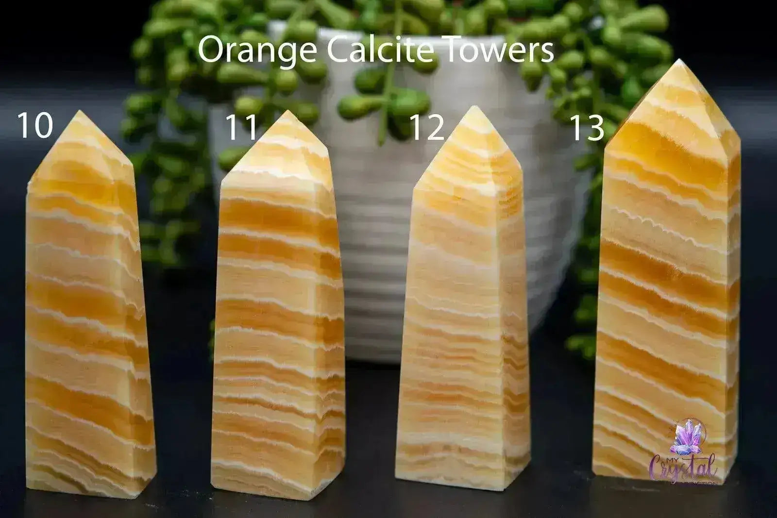 Orange Calcite Tower 2.7"-4.6"/68mm-118mm - My Crystal Addiction