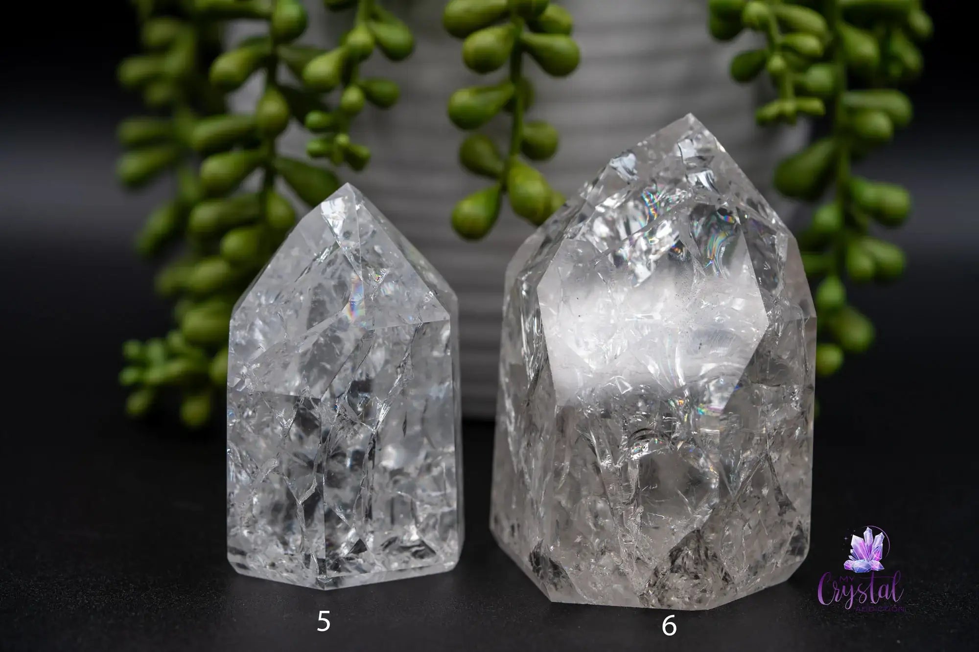 Crackle Quartz Tower aka Fire & Ice Quartz Tower 36mm-78mm - My Crystal Addiction