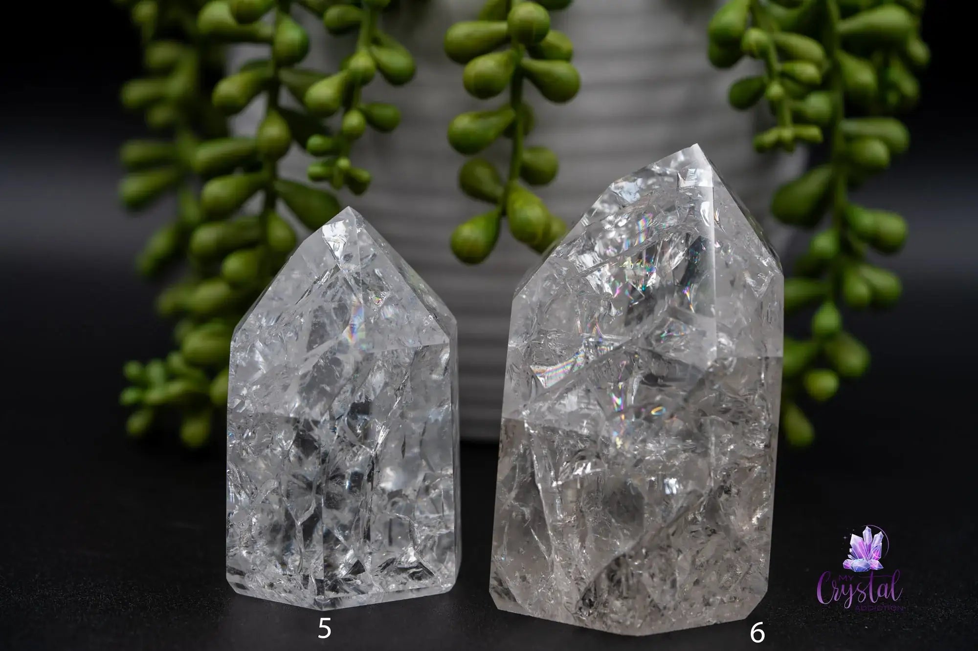 Crackle Quartz Tower aka Fire & Ice Quartz Tower 36mm-78mm - My Crystal Addiction