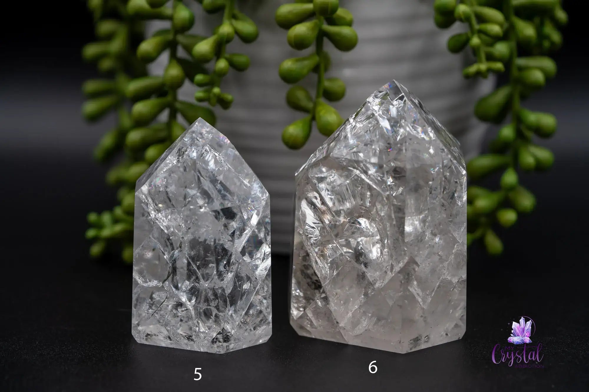 Crackle Quartz Tower aka Fire & Ice Quartz Tower 36mm-78mm - My Crystal Addiction