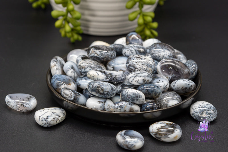 Dendritic Opal AAA Tumbled Stone - Heart Chakra - My Crystal Addiction