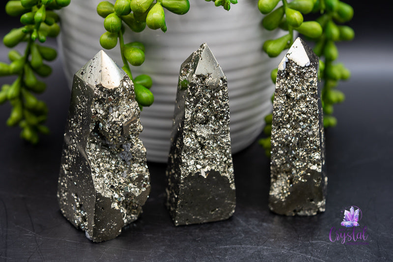 Druzy Pyrite Tower - Solar Plexus Chakra - My Crystal Addiction