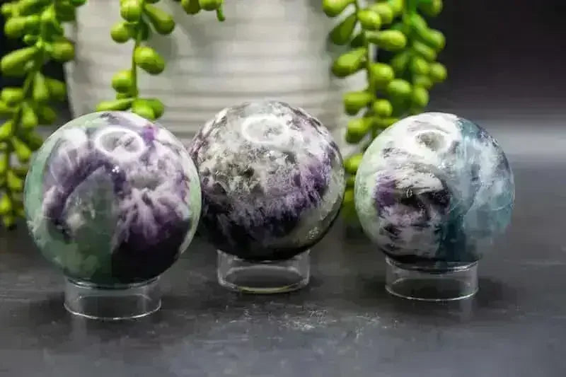 Fluorite Sphere - Snowflake 2" - My Crystal Addiction