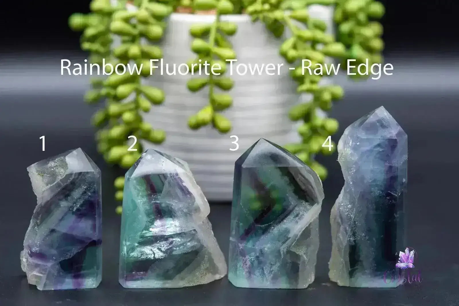Fluorite Tower - Rainbow w/Raw Edge 2.6"4.4"/66mm-113mm - My Crystal Addiction
