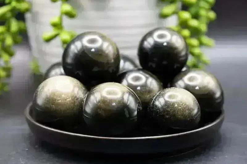 Gold Sheen Obsidian Sphere - 1.25-1.5" - My Crystal Addiction
