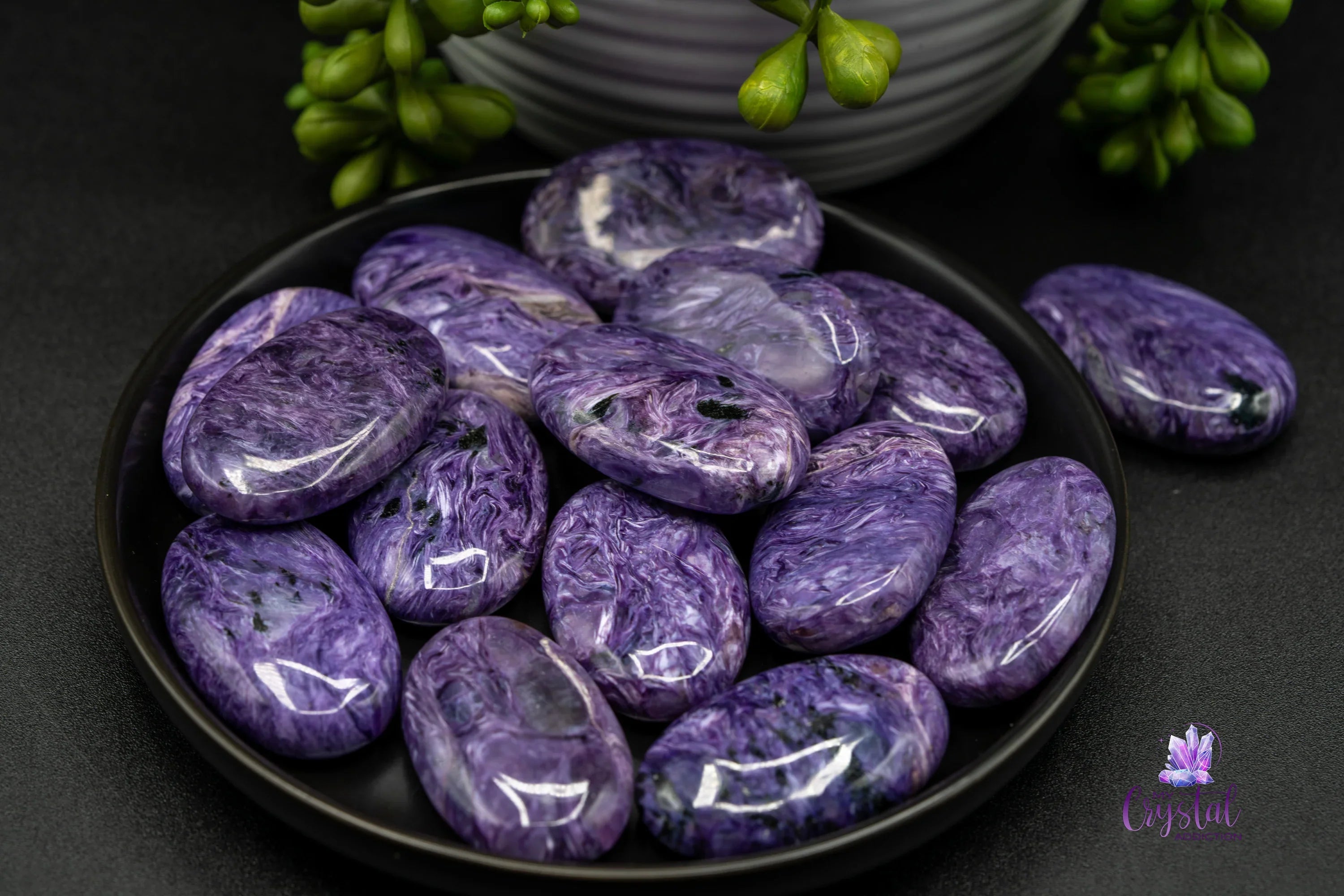 High Quality Charoite Mini Palm Stone - My Crystal Addiction