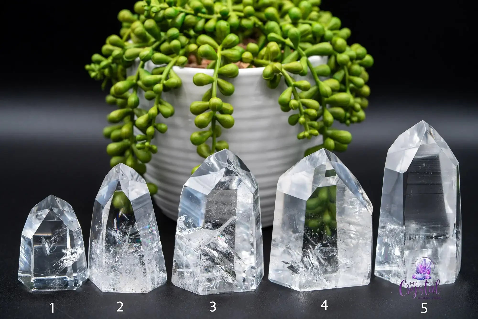 High Quality Semi Polished Lemurian Quartz Tower From Brazil - 51mm-124mm - My Crystal Addiction