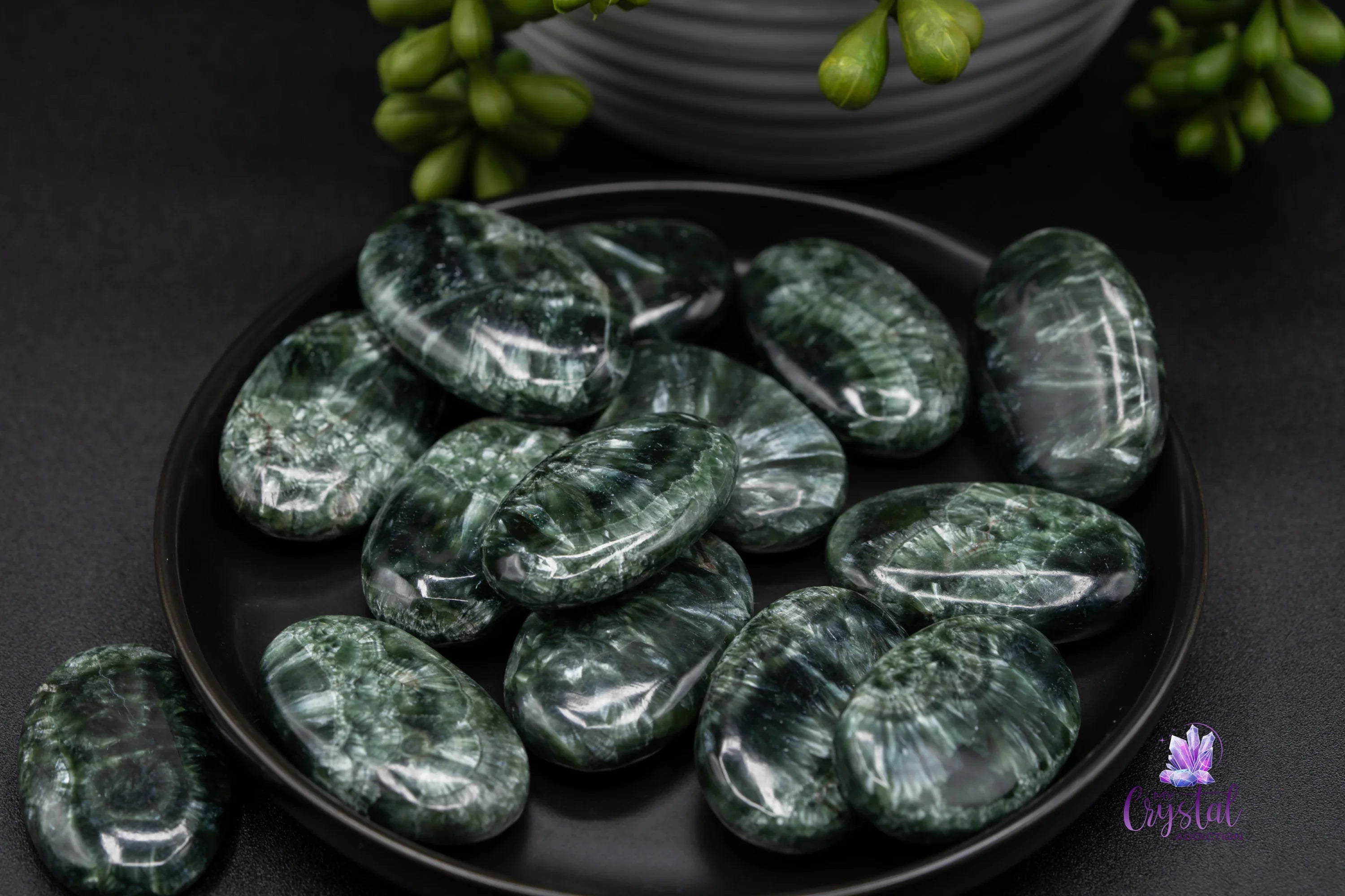 Product photo 2 of Seraphinite Mini Palms - Grade AA - Heart Chakra