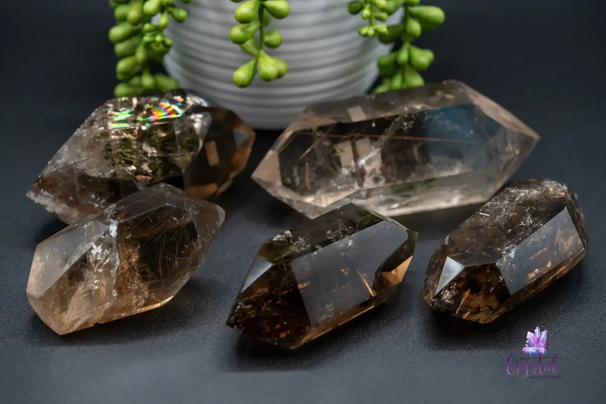 High Quality Smoky Quartz Double Terminated Rainbows - Brazil - My Crystal Addiction