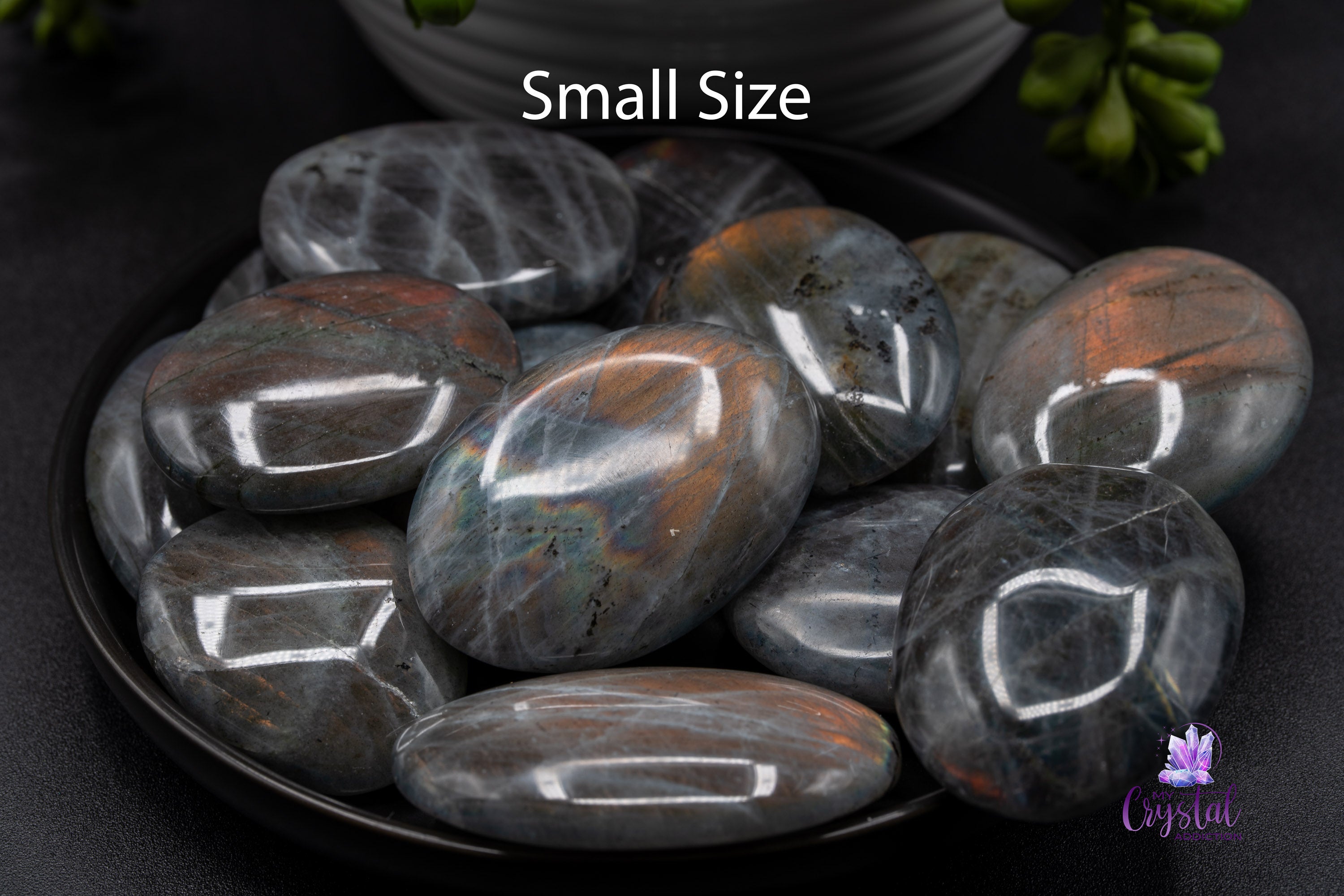 Labradorite Palm Stone - Orange Flash - My Crystal Addiction