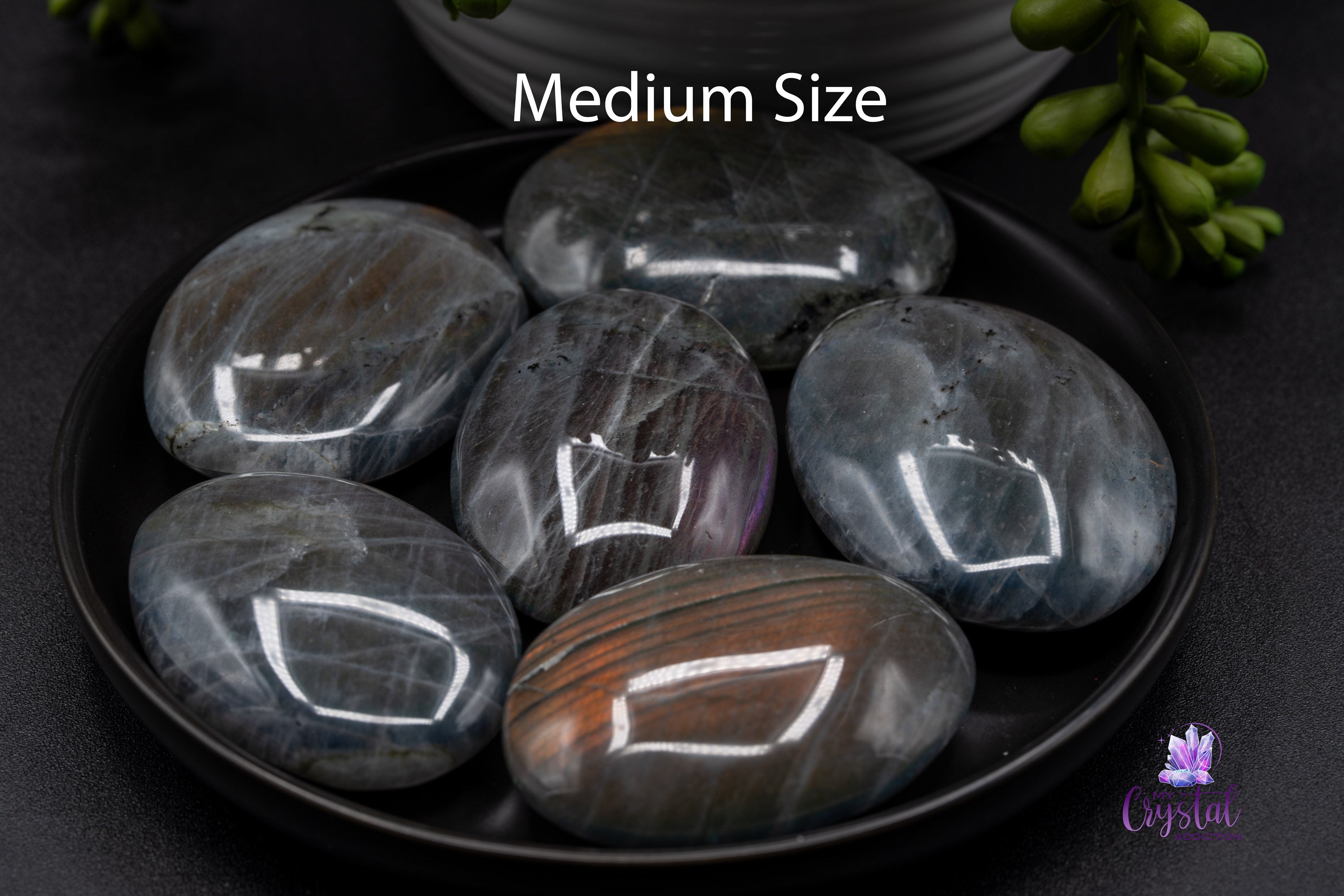 Labradorite Palm Stone - Orange Flash - My Crystal Addiction
