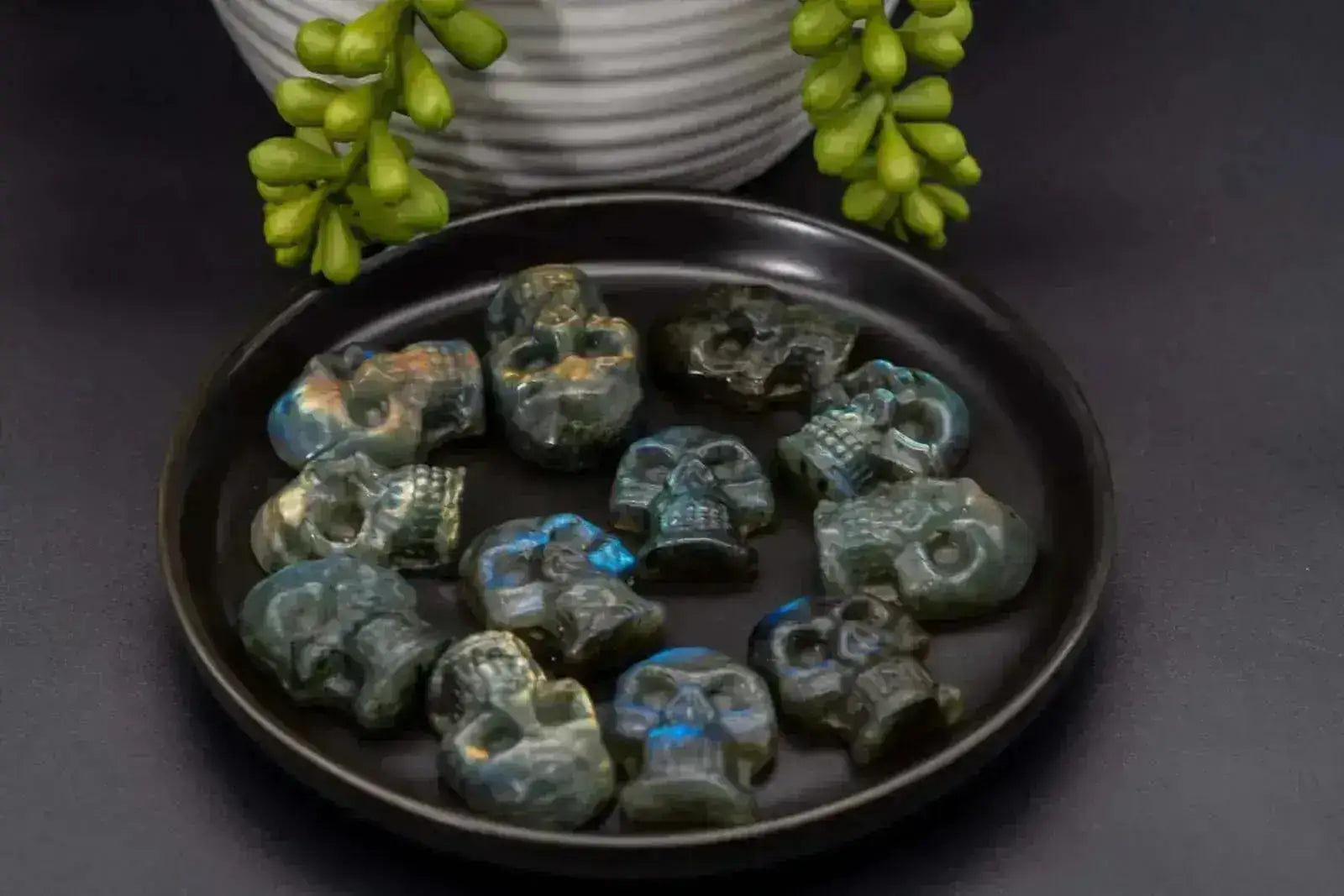 Labradorite Skull Mini Carving - My Crystal Addiction