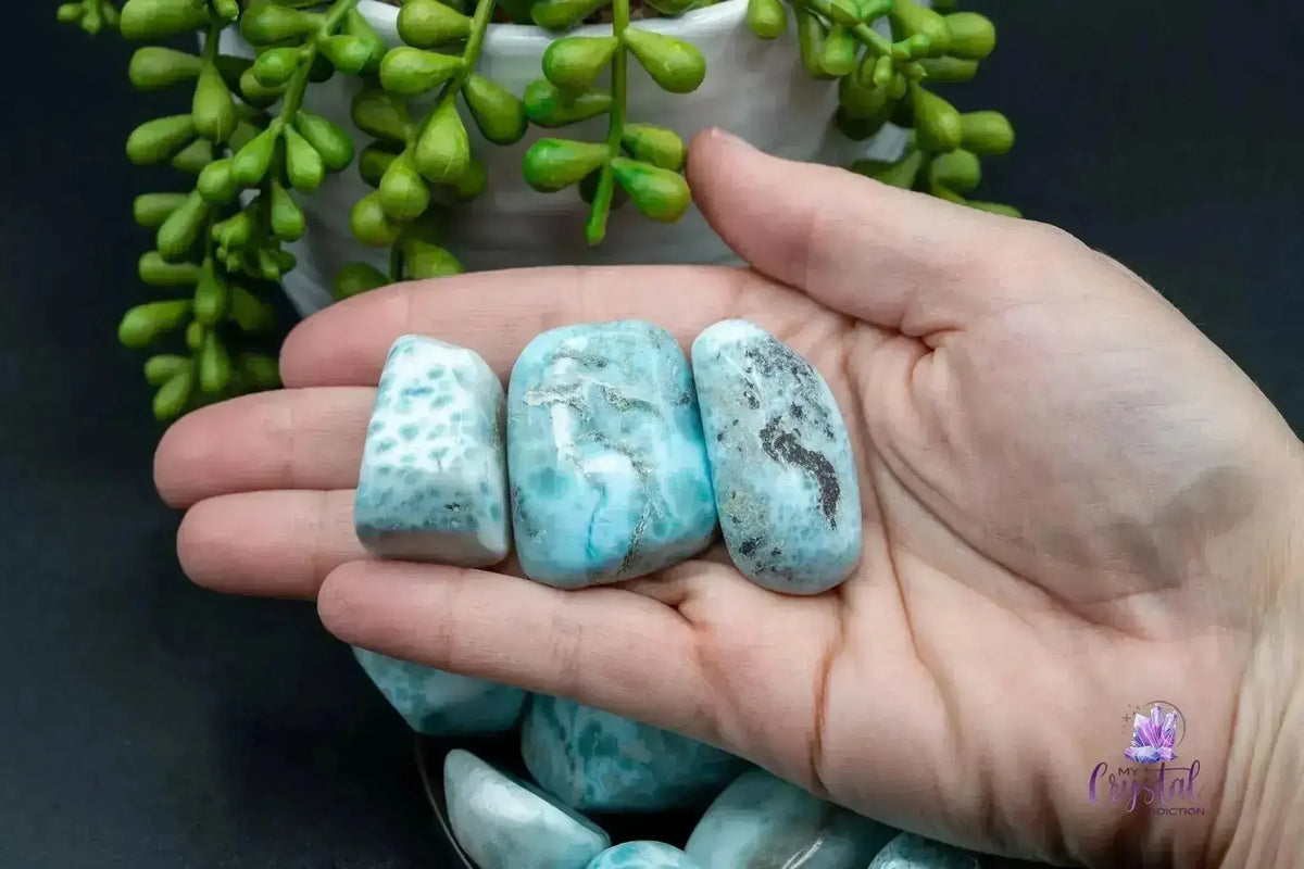 Larimar Tumble - Throat Chakra - My Crystal Addiction